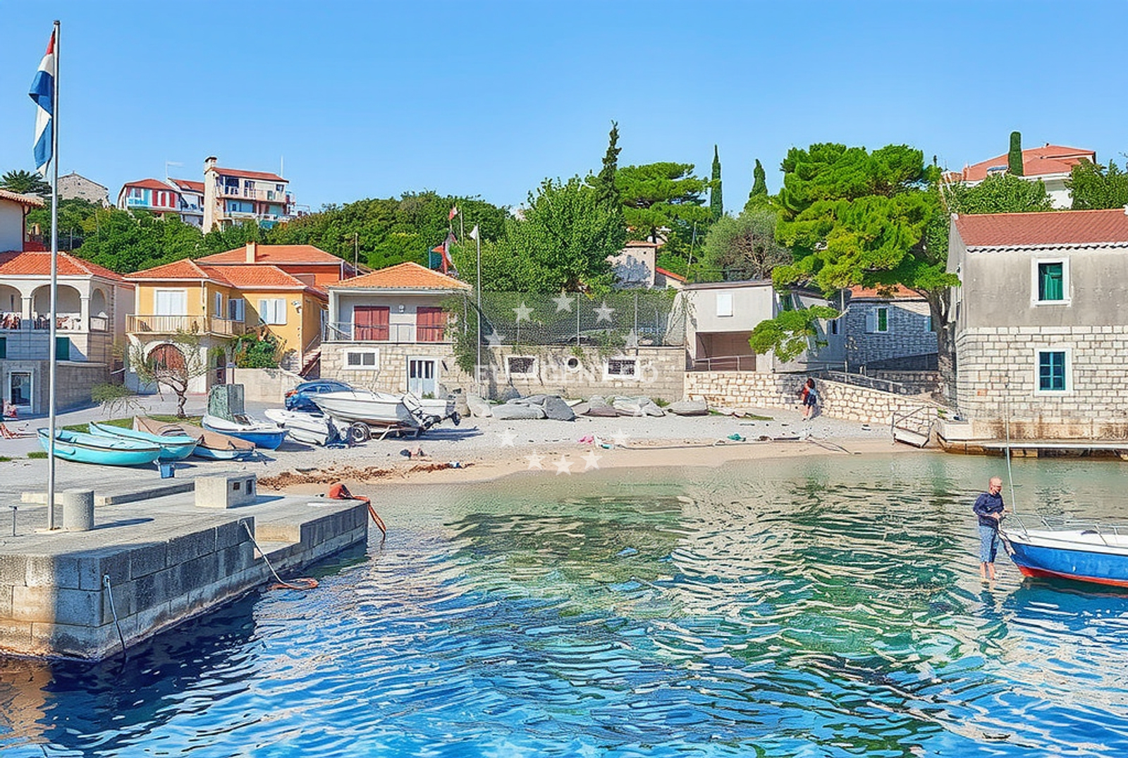 Beach facilities and surroundings at Prigradica II beach in 136 Prigradica, Blato