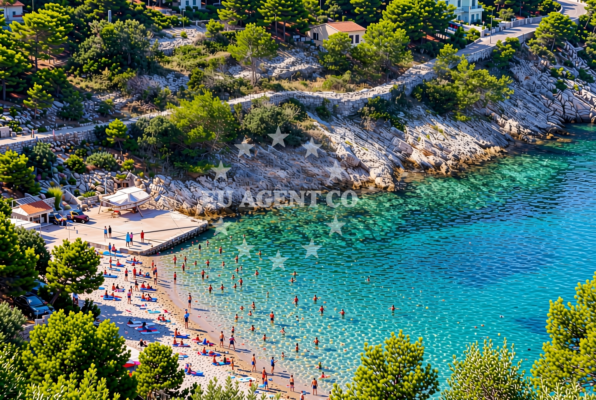 Overview of Prihonja istok, Vela Luka (Korčula) Beach in Prihonja istok