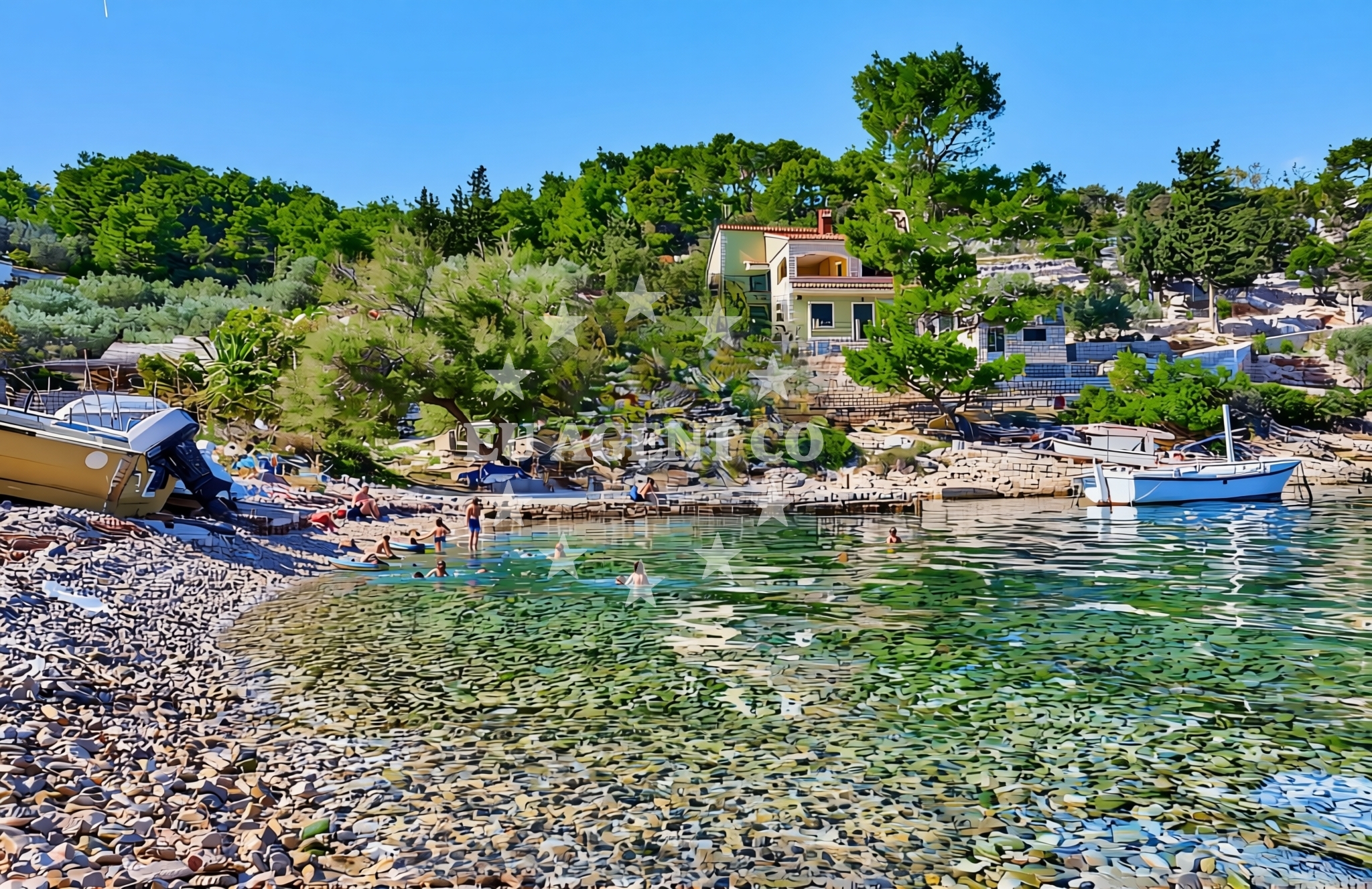 Overview of Prihonja zapad, Vela Luka (Korčula) Beach in Prihonja zapad
