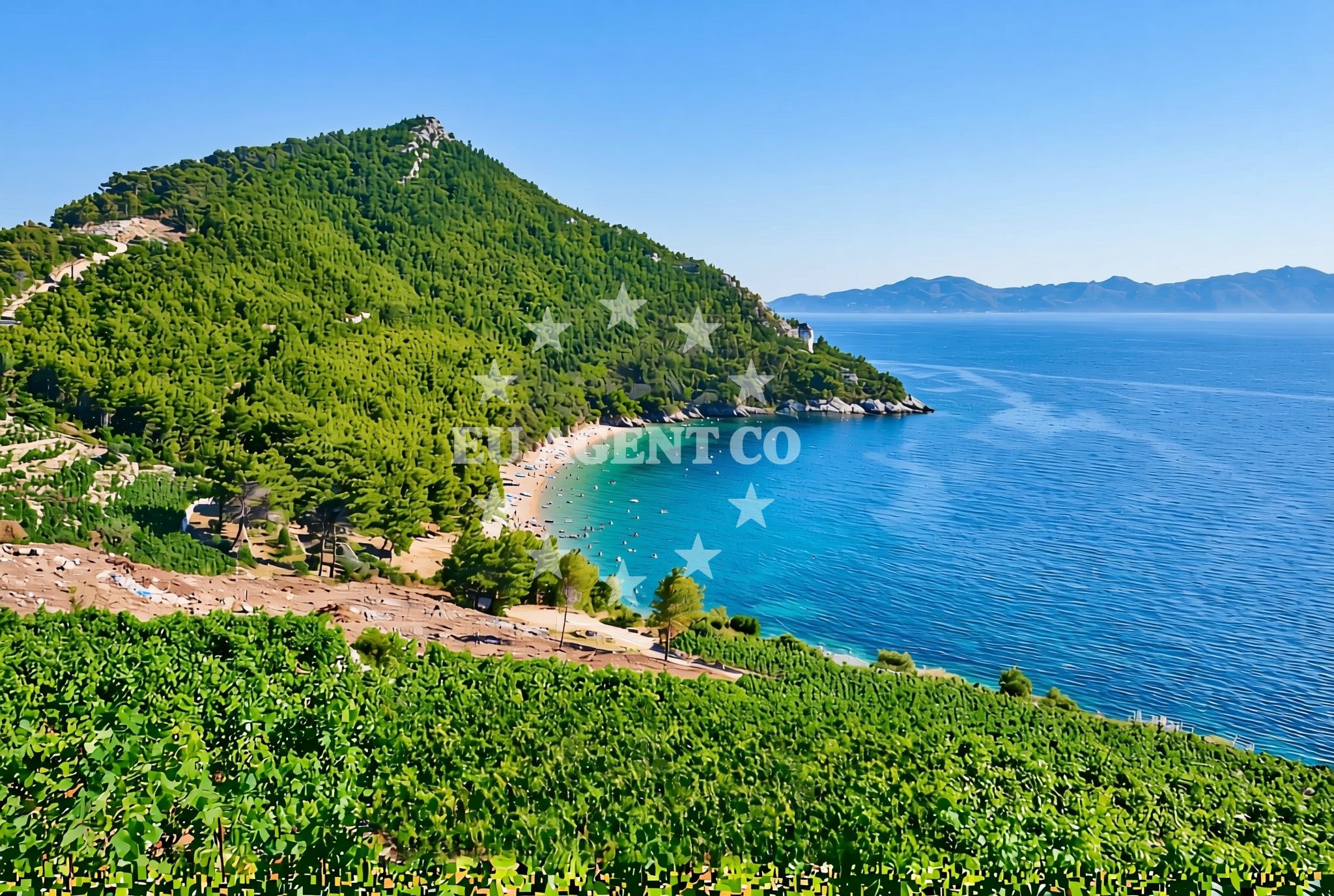 Overview of Priježba, Broce Beach in Priježba