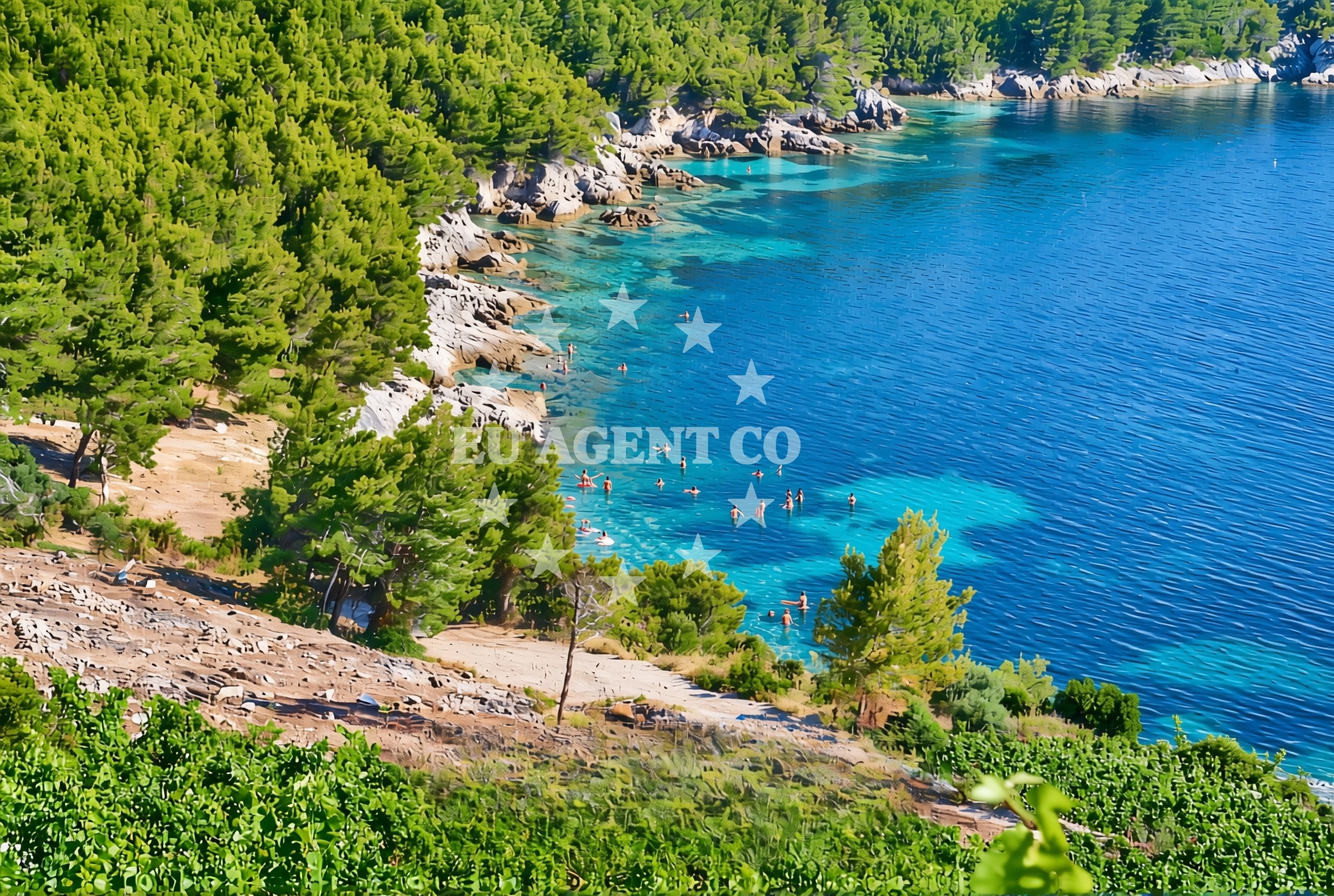 Shoreline and swimming area at Priježba, Broce Beach in Priježba