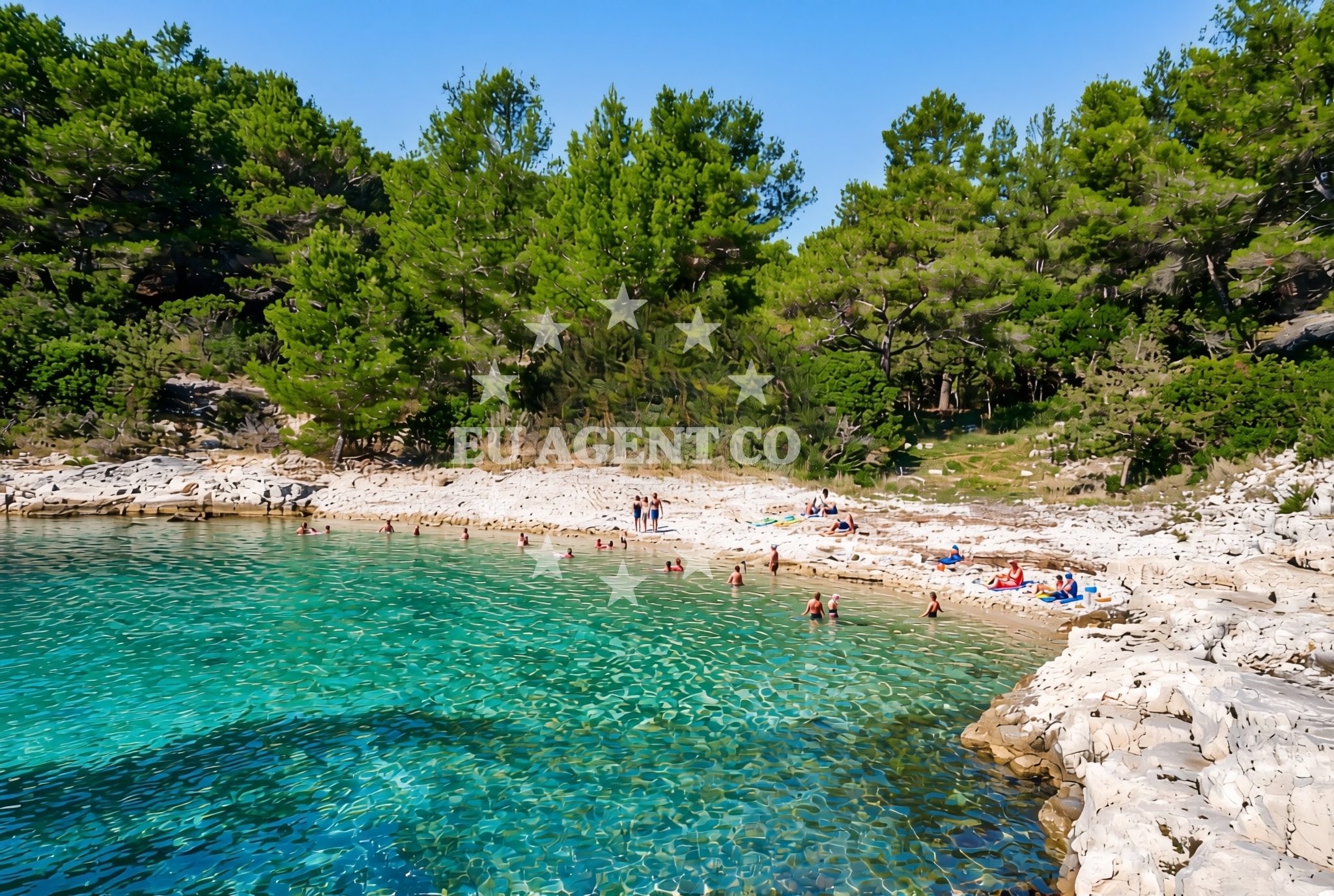 Sea and coastal view of Priluka, Rudina (Hvar) Beach in Priluka