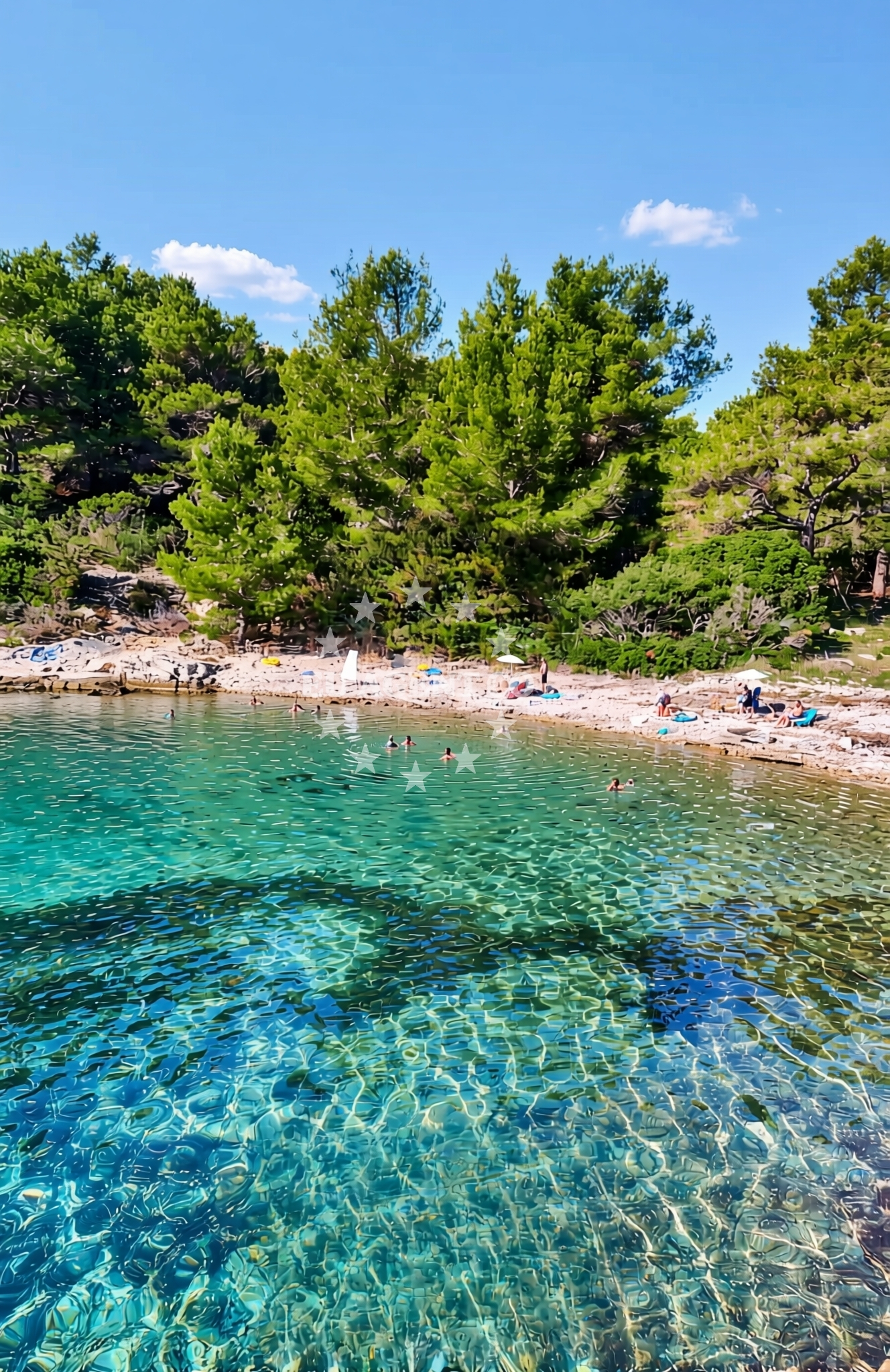 Beach facilities and surroundings at Priluka, Rudina (Hvar) Beach in Priluka