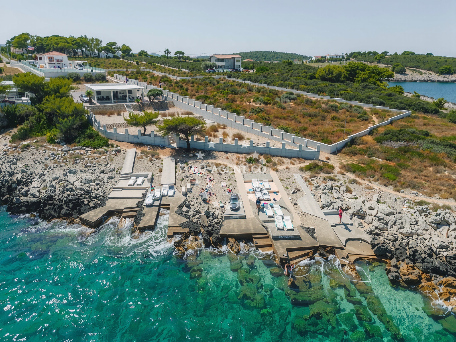 Sea and coastal view of Prirodna Kameita Plaza in Put rata 36A, Nečujam