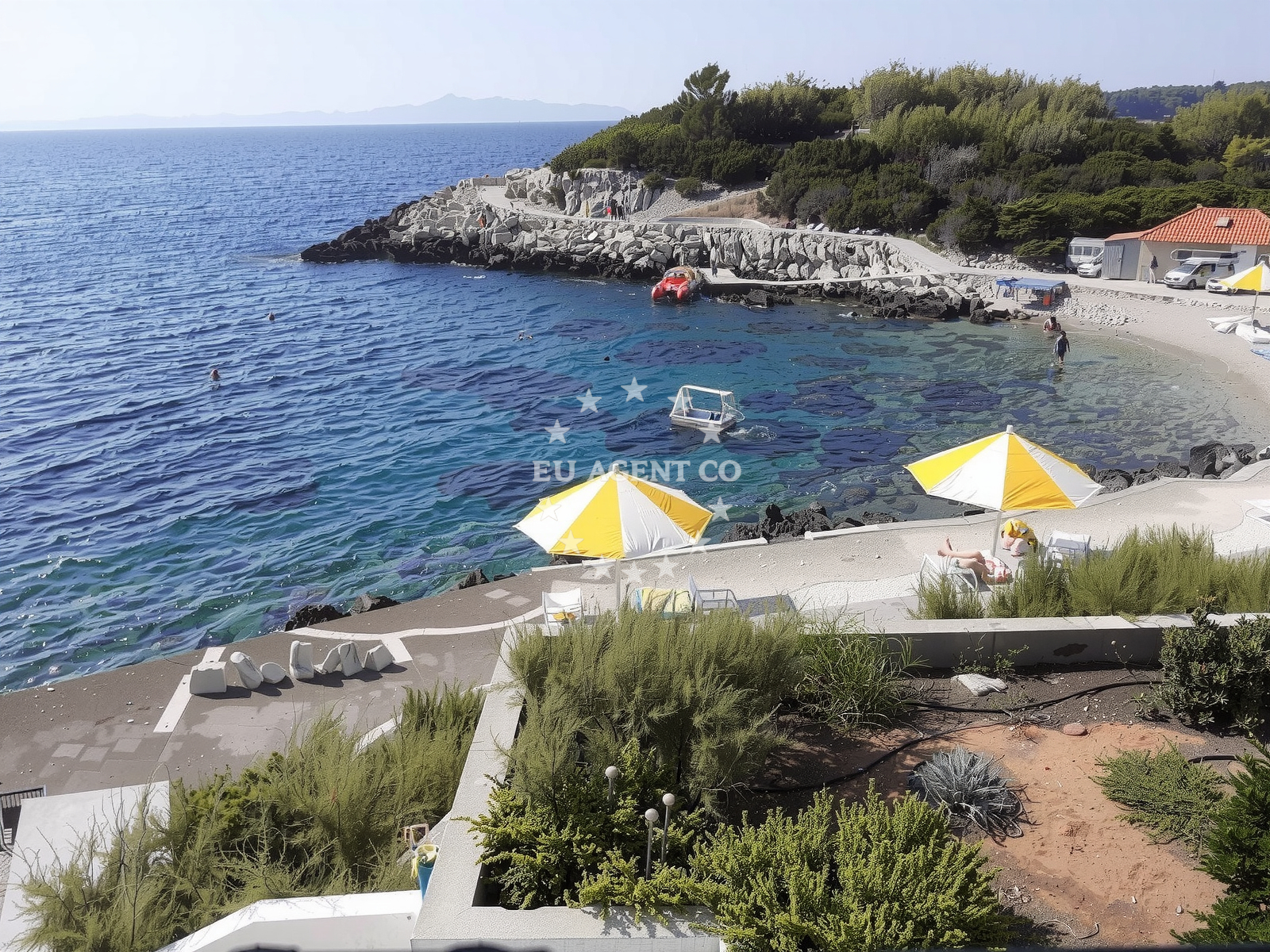 Sea and coastal view of Priscapac Beach