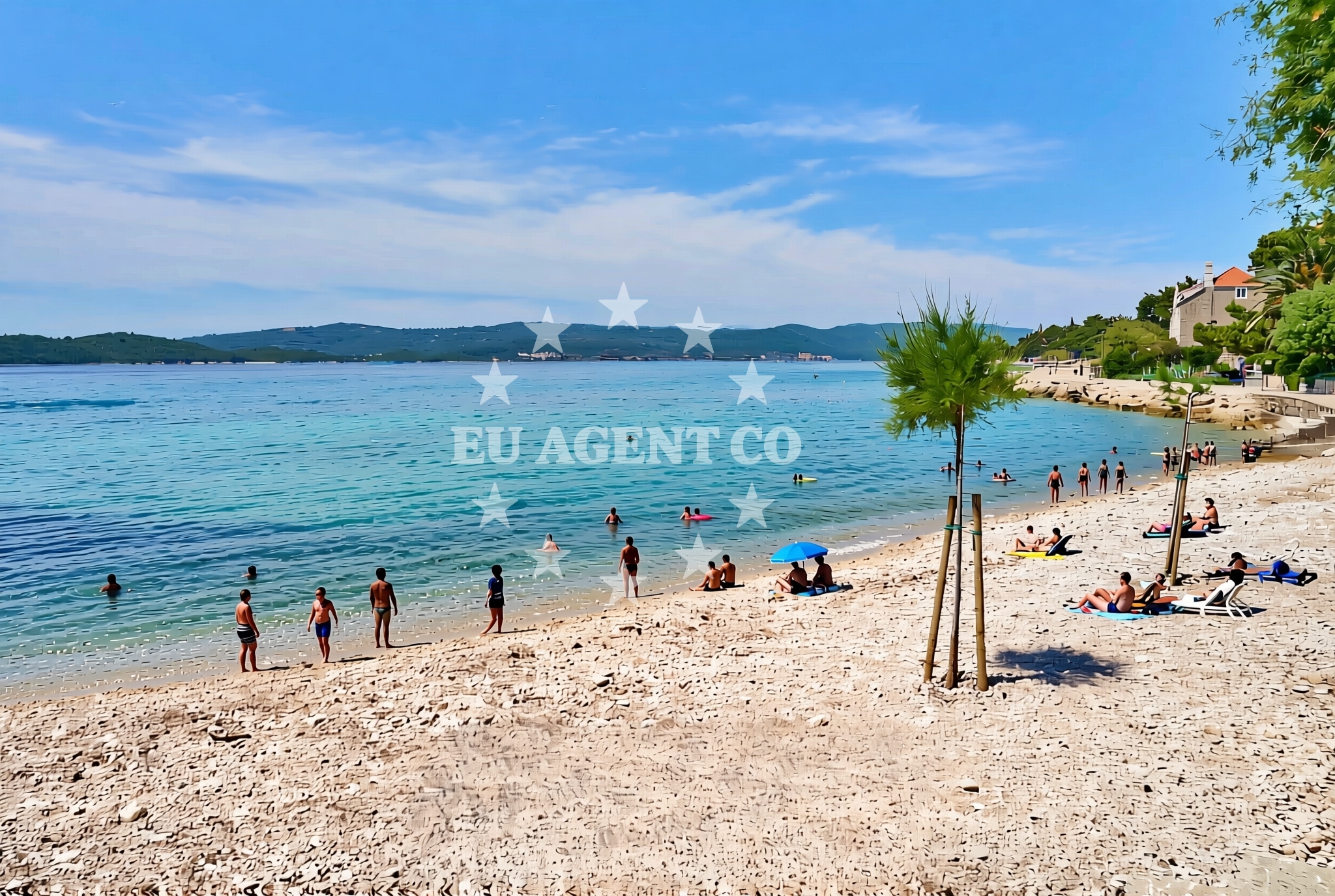Shoreline and swimming area at Pristanište, Orebić Beach in Pristanište