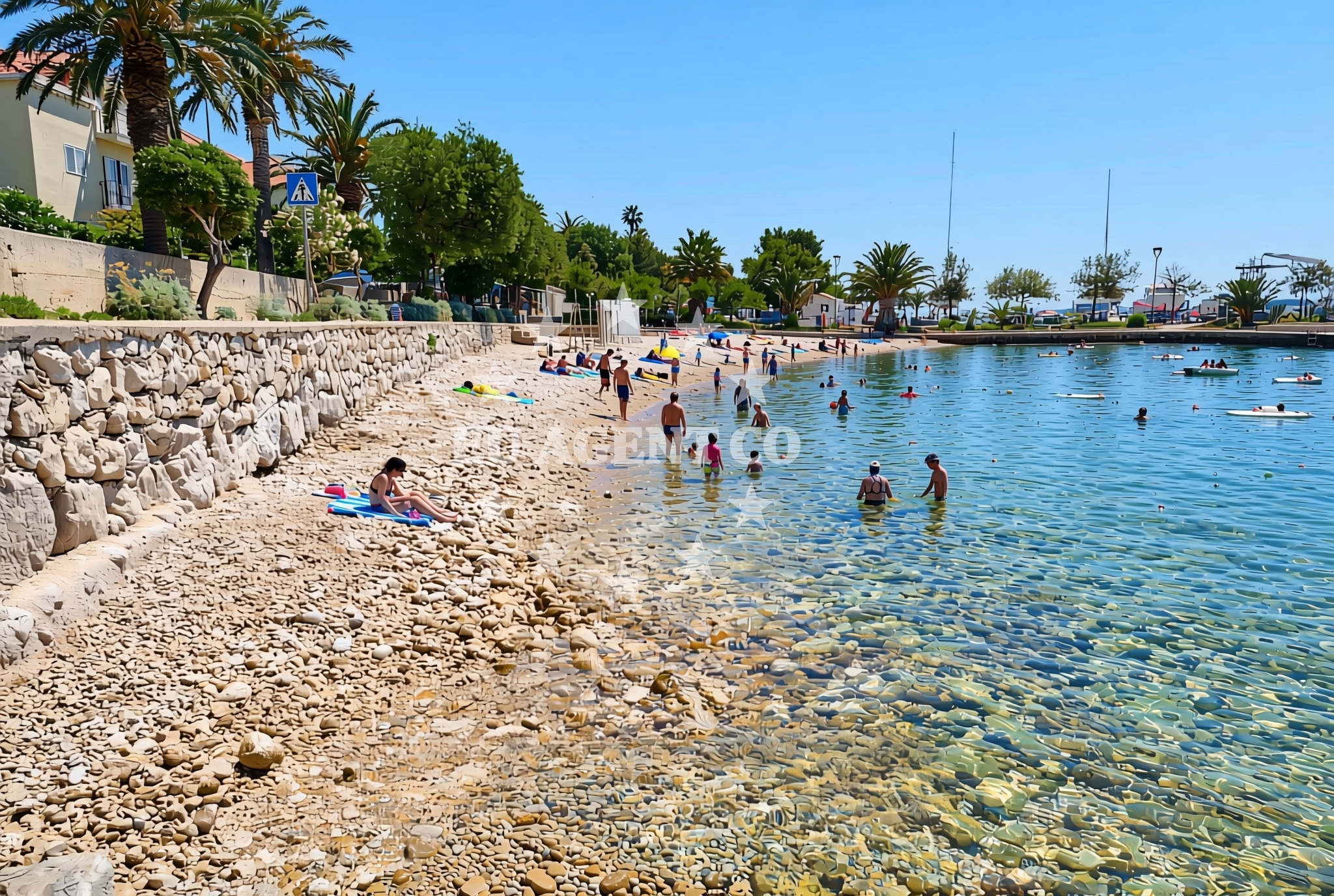 Sea and coastal view of Pristanište, Orebić Beach in Pristanište