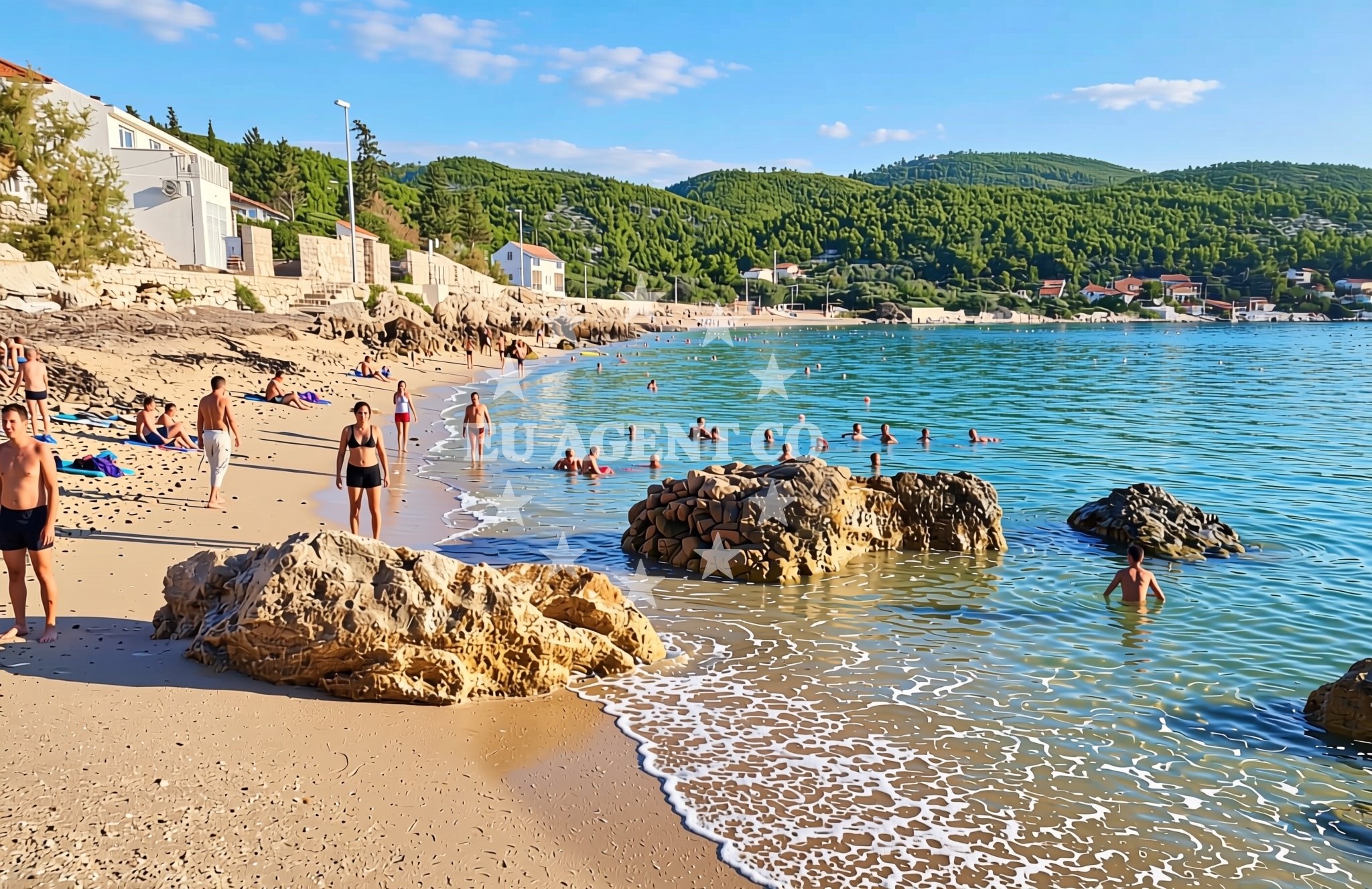 Overview of Prižba jug, Blato (Korčula) Beach in Prižba jug