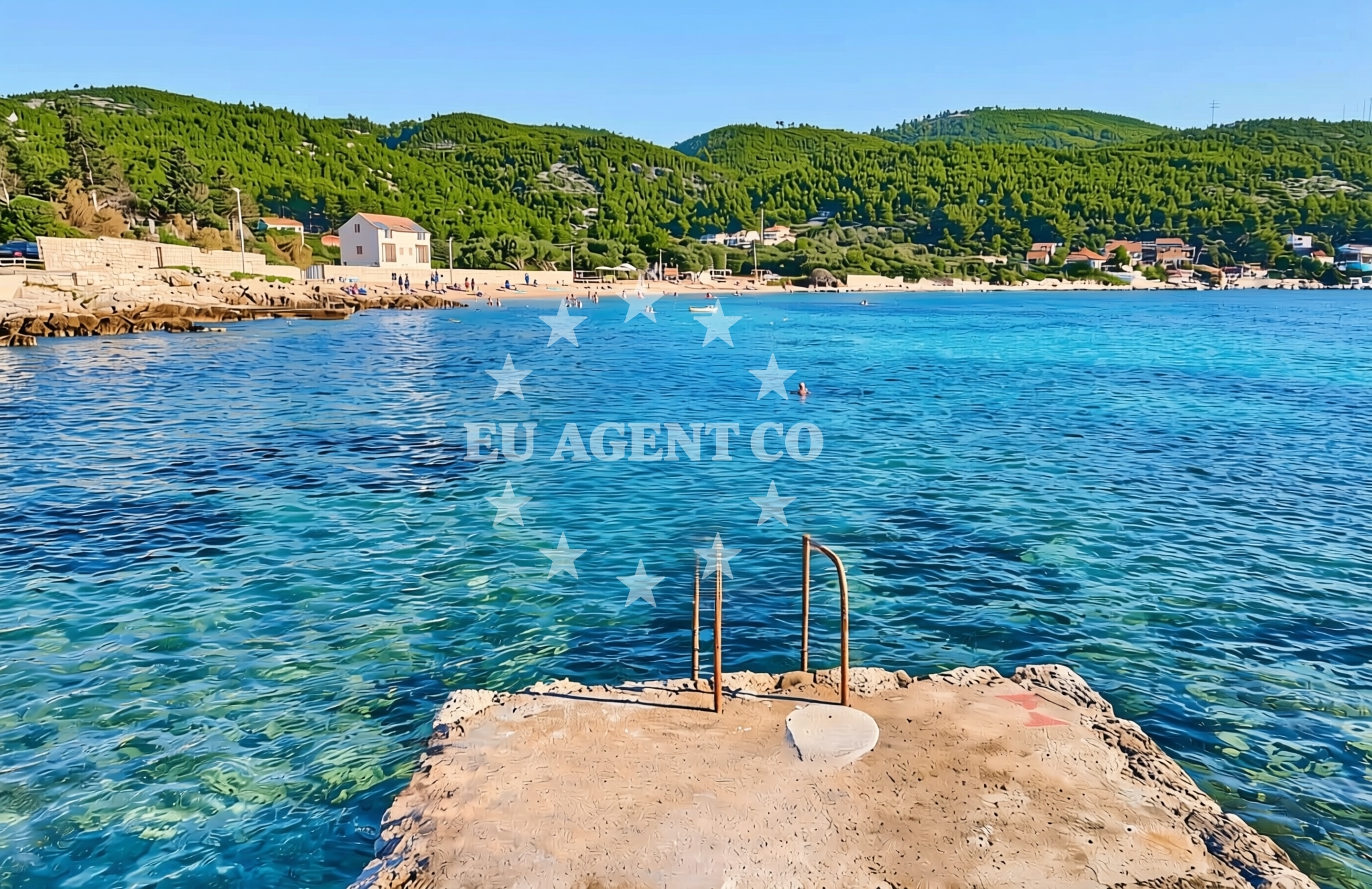Shoreline and swimming area at Prižba jug, Blato (Korčula) Beach in Prižba jug