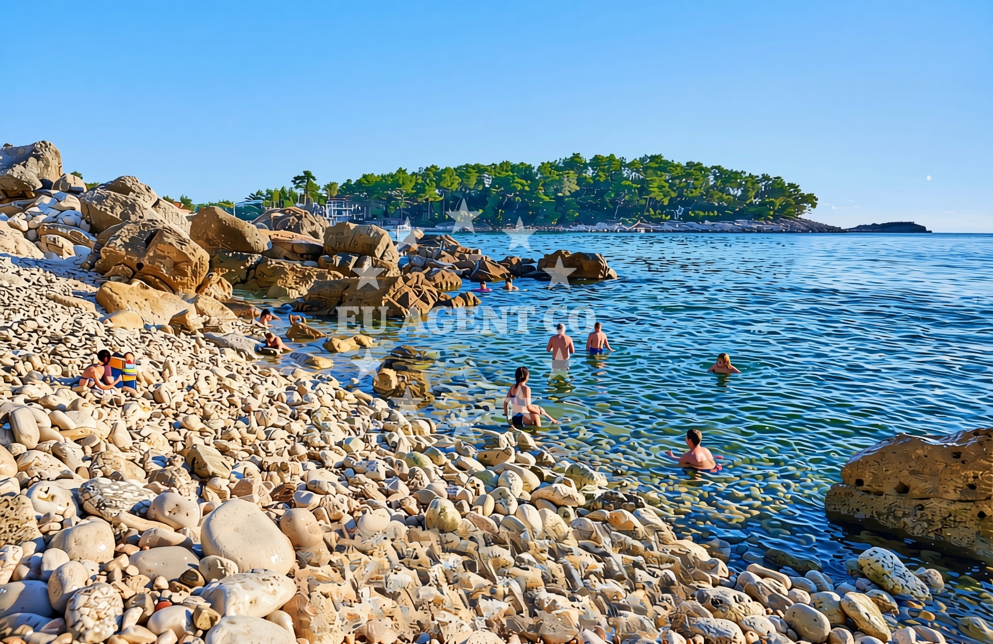 Overview of Prižba zapad, Blato (Korčula) Beach in Prižba zapad