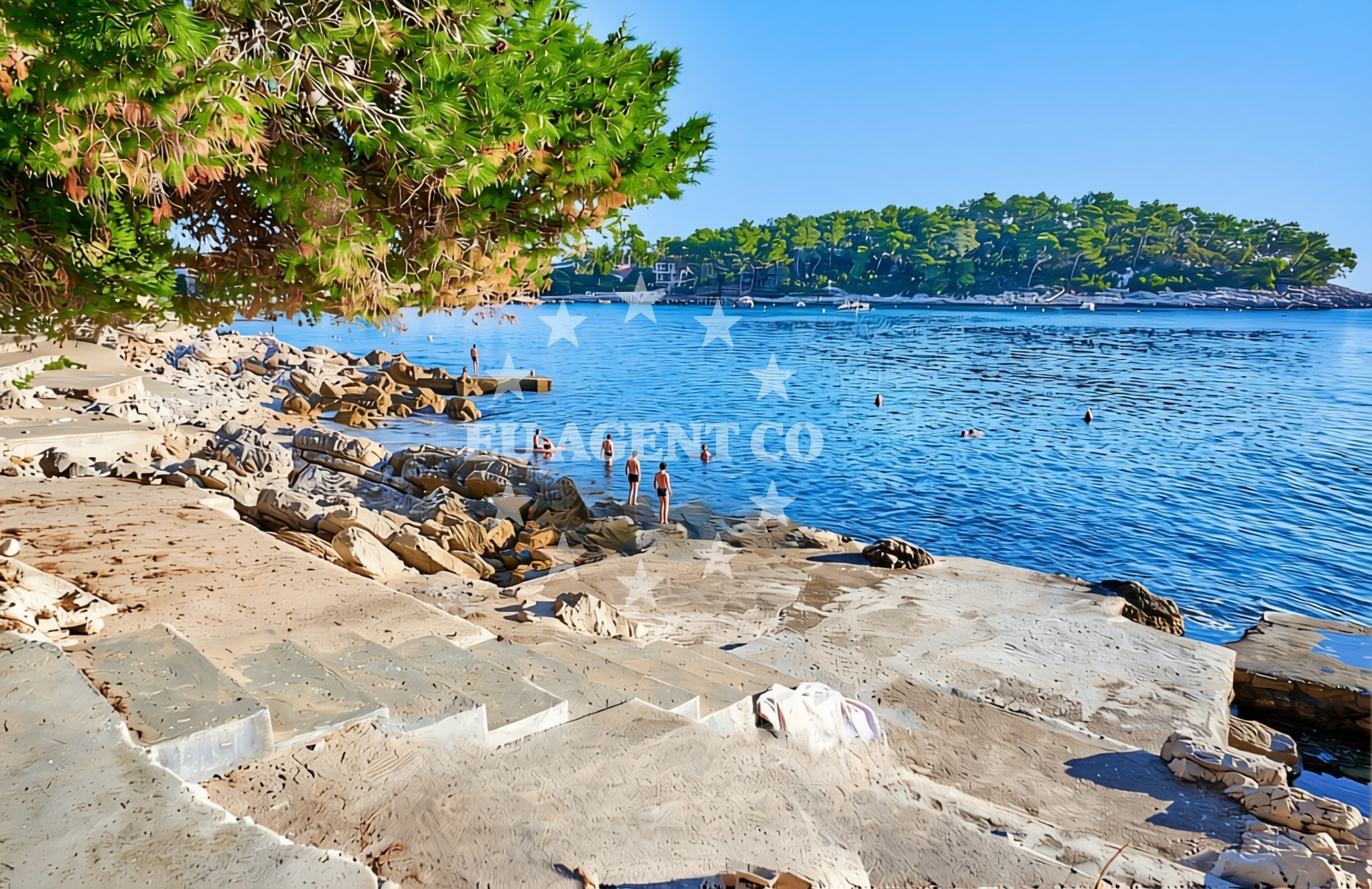 Beach facilities and surroundings at Prižba zapad, Blato (Korčula) Beach in Prižba zapad
