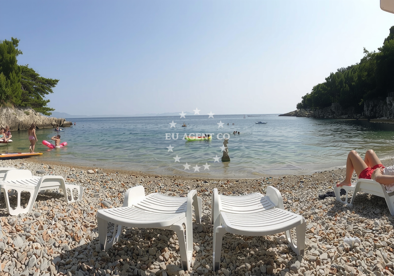 Sea and coastal view of Prizinja beach in Girandella 7, Rabac