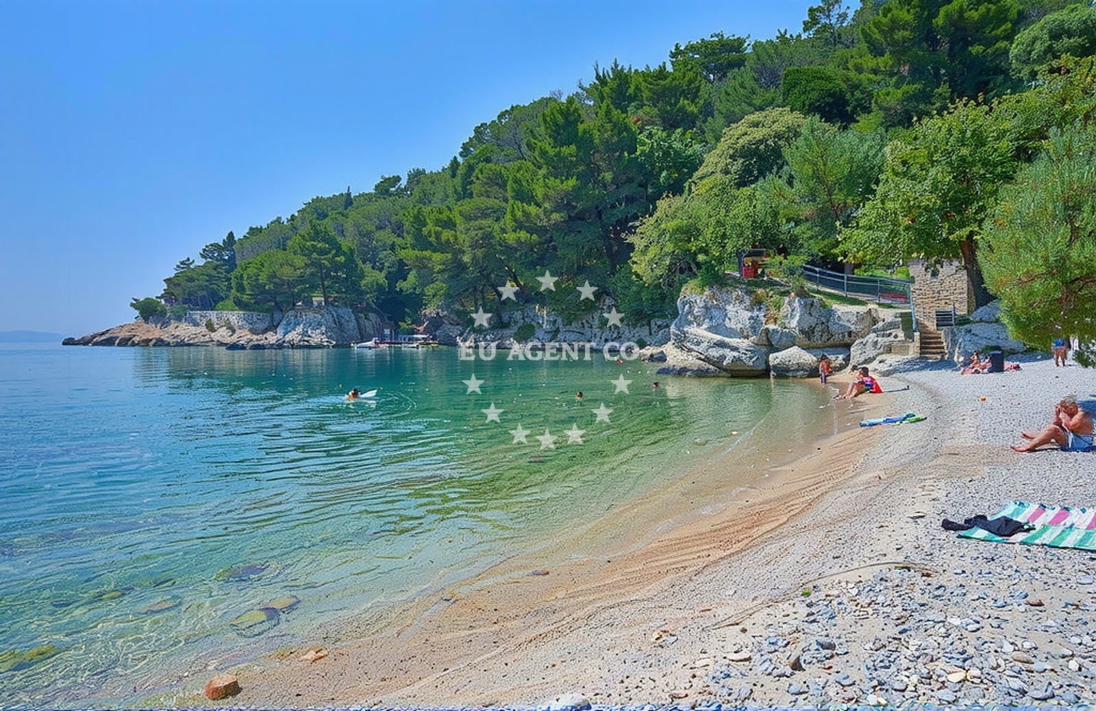 Additional view of Prizinja beach in Girandella 7, Rabac