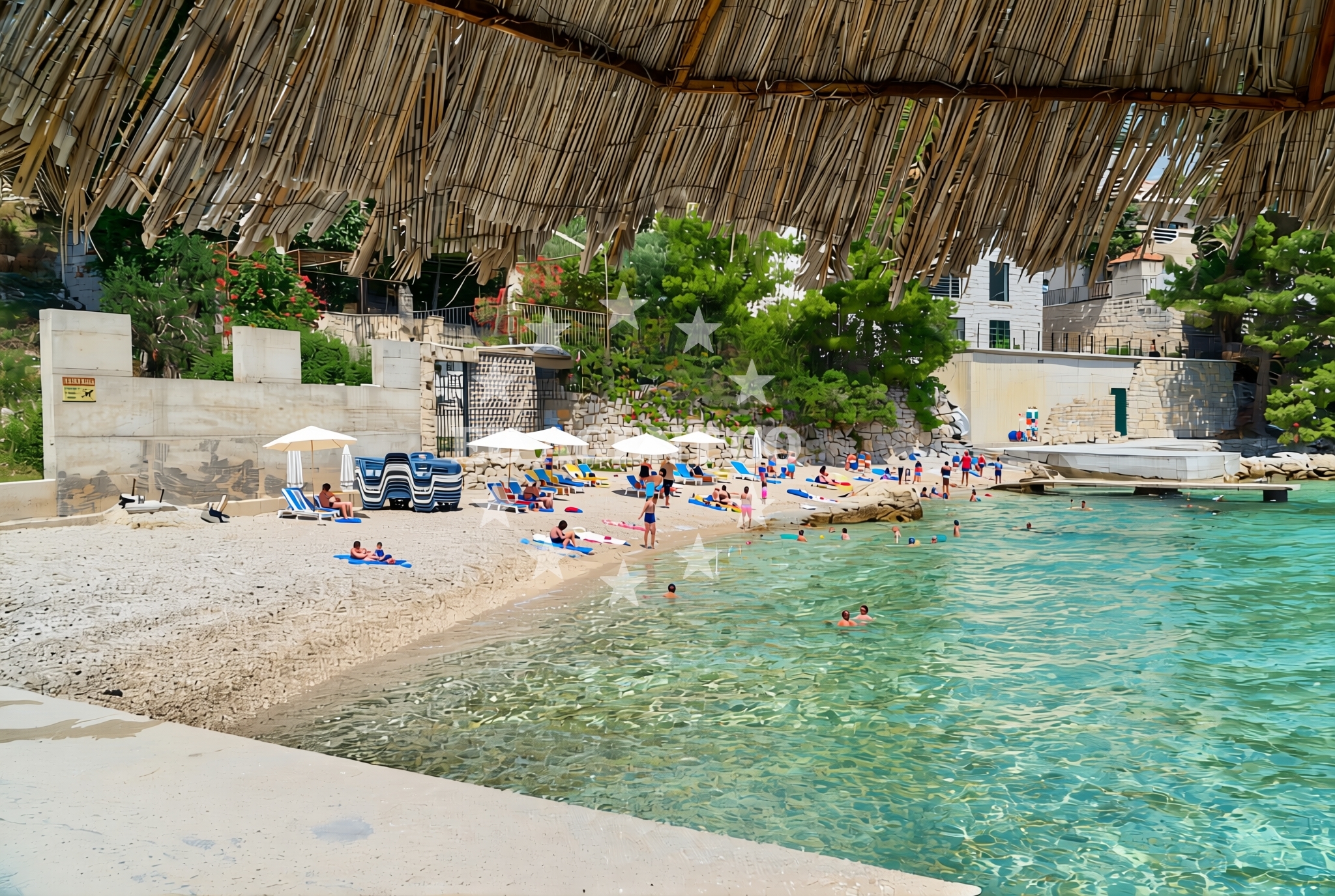 Overview of Prkanj, Stanići (Omiš) Beach in Prkanj