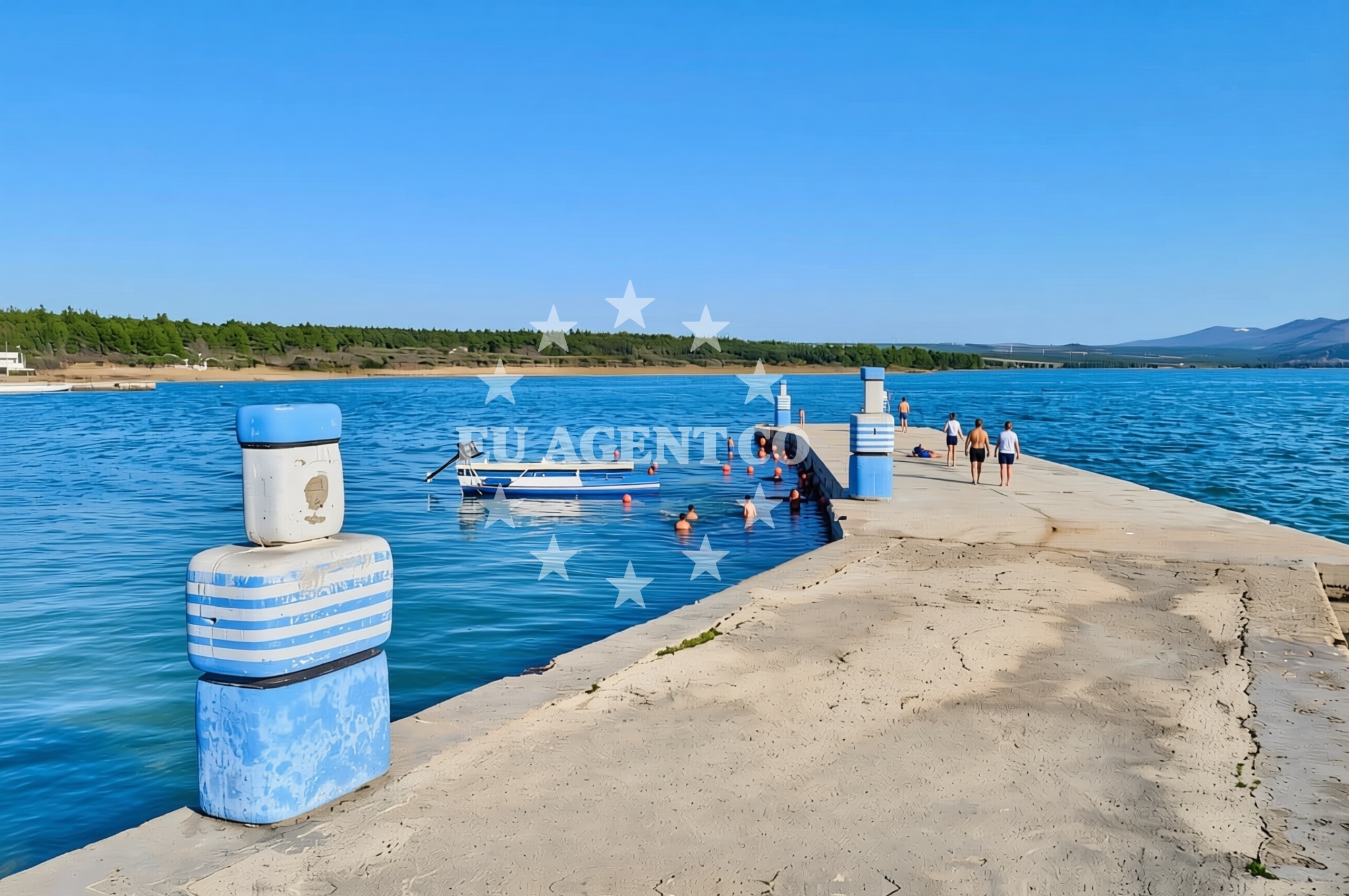 Sea and coastal view of Prokljan, Sonković Beach in Prokljan