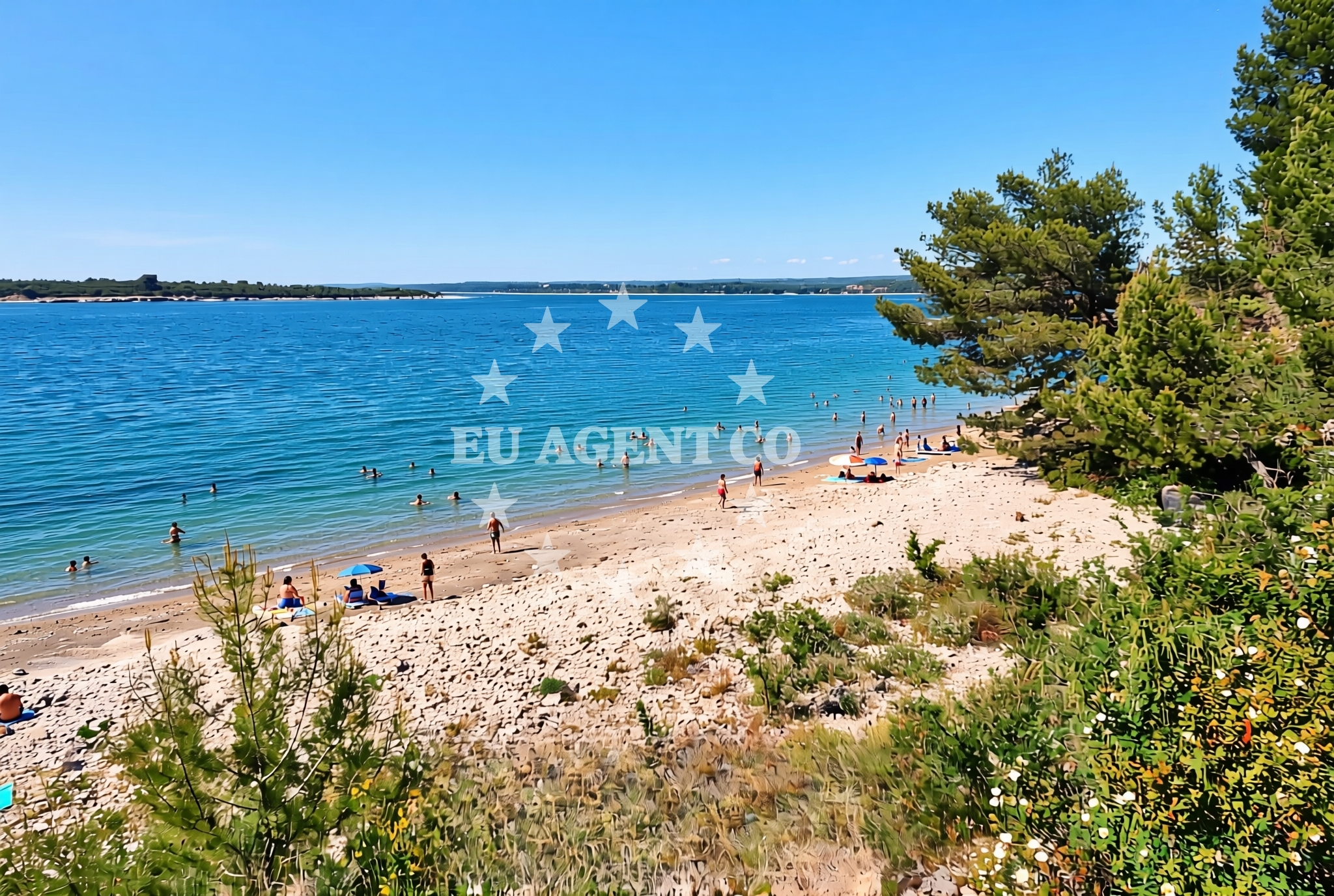Sea and coastal view of Proština zapad, Pula Beach in Proština zapad