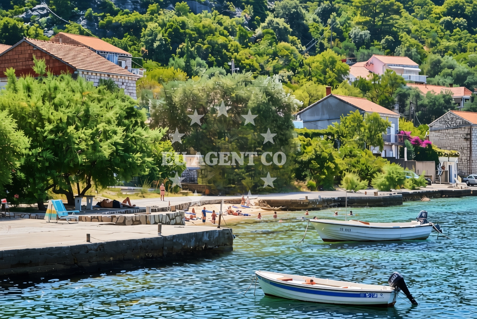 Shoreline and swimming area at Prožura (Mljet): beaches and coves in Prožura (Mljet)