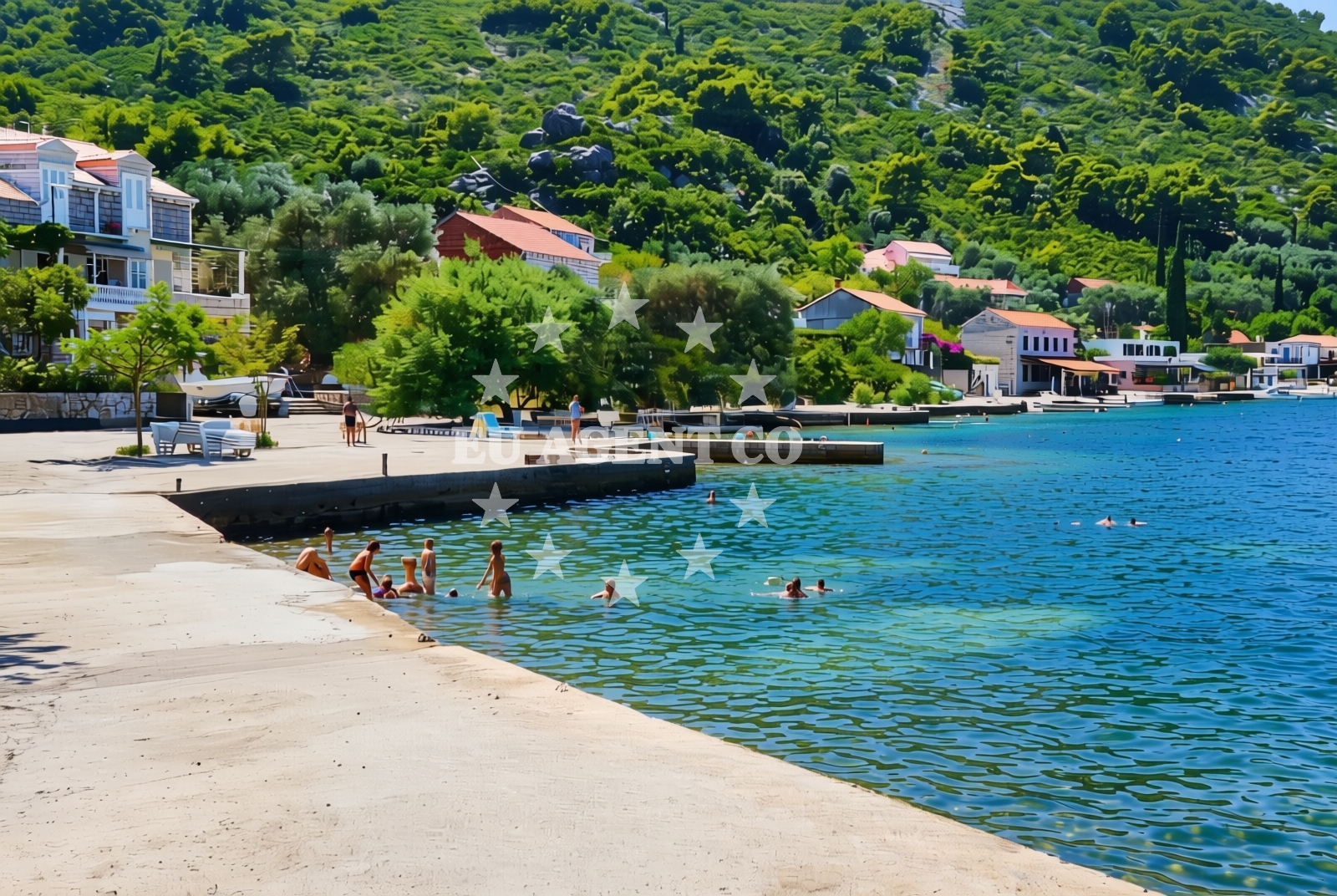 Beach facilities and surroundings at Prožura (Mljet): beaches and coves in Prožura (Mljet)