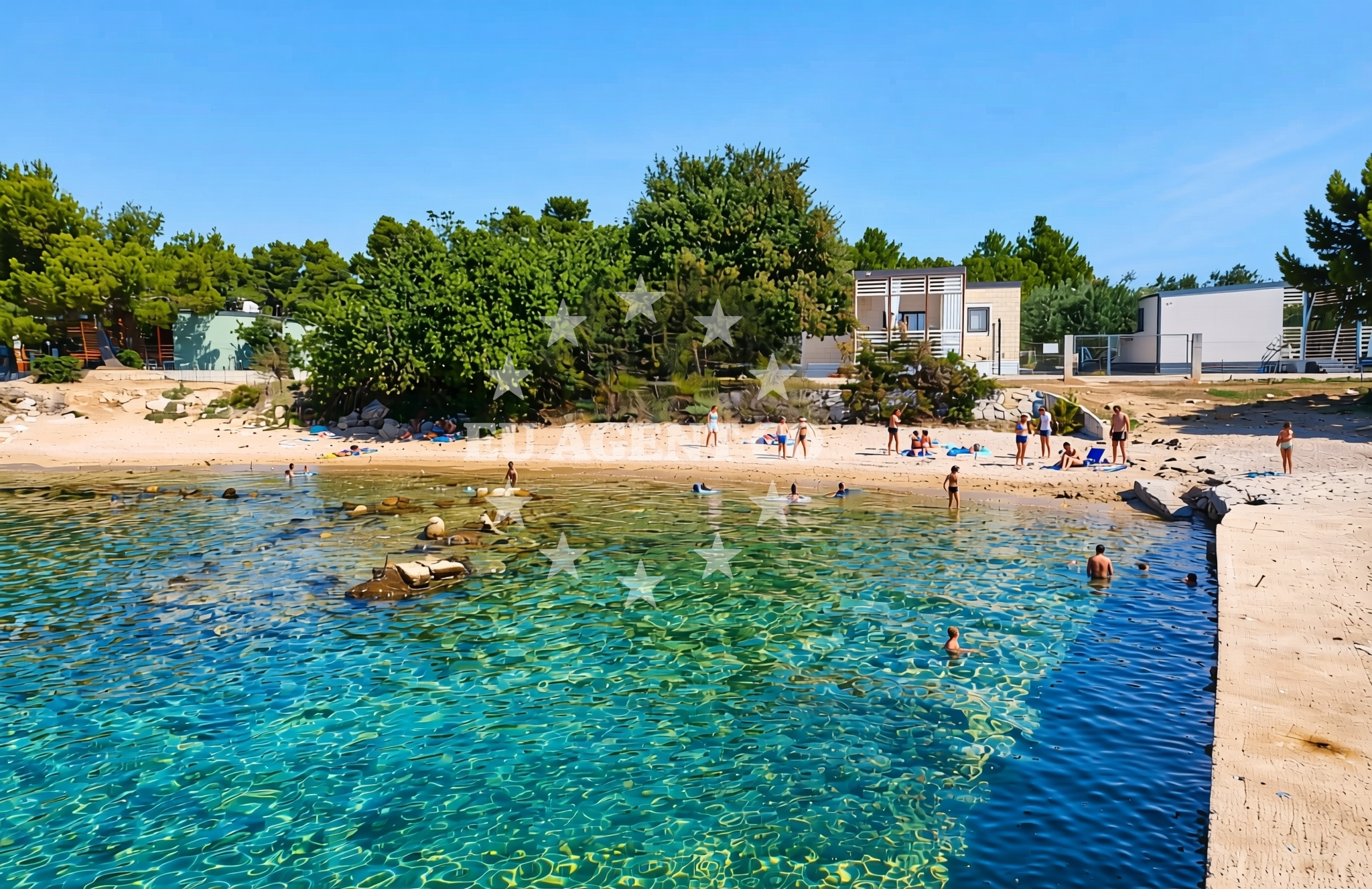 Overview of Pručanik sjever, Biograd na Moru Beach in Pručanik sjever
