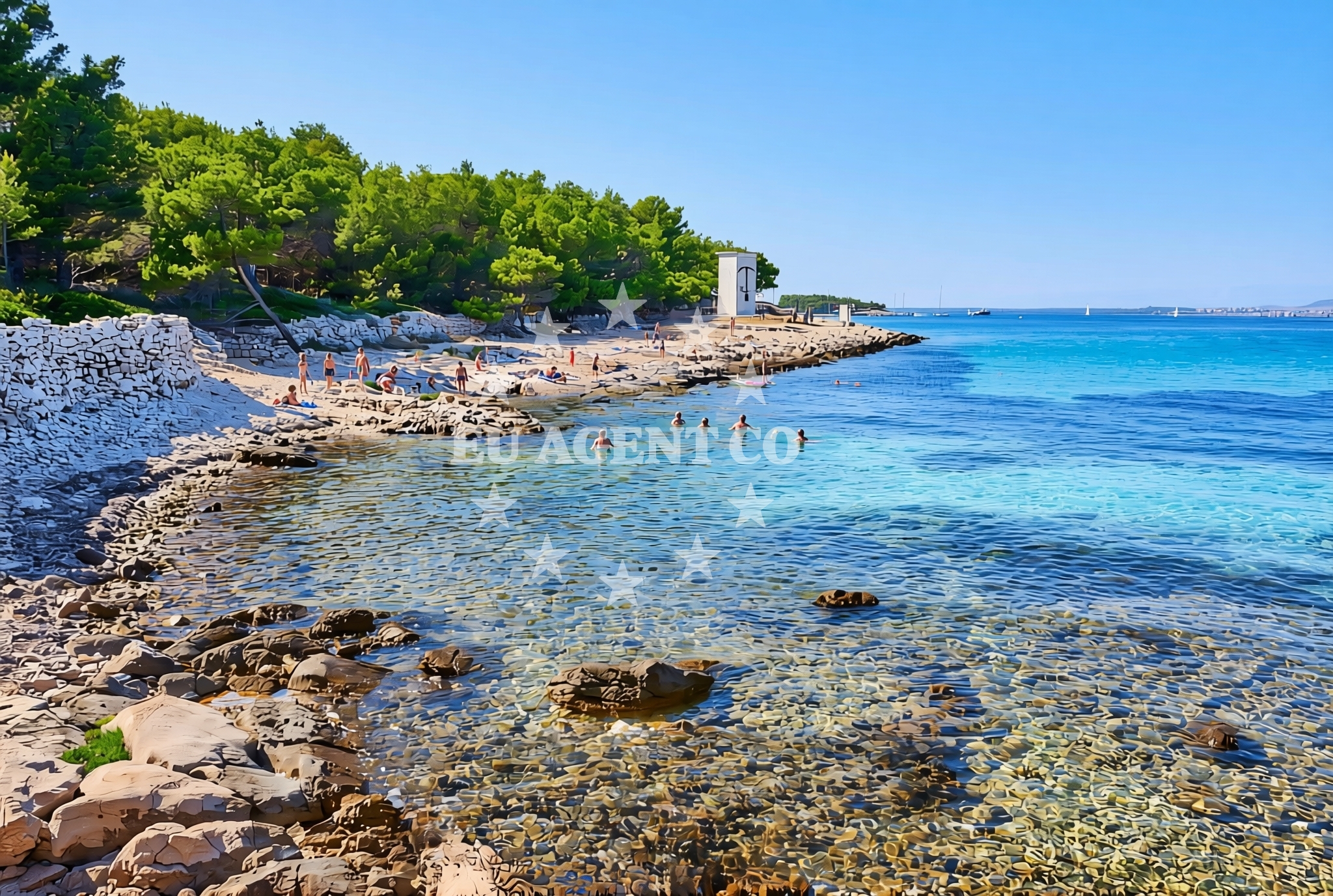 Overview of Prva dražica, Vrgada (Vrgada) Beach in Prva dražica
