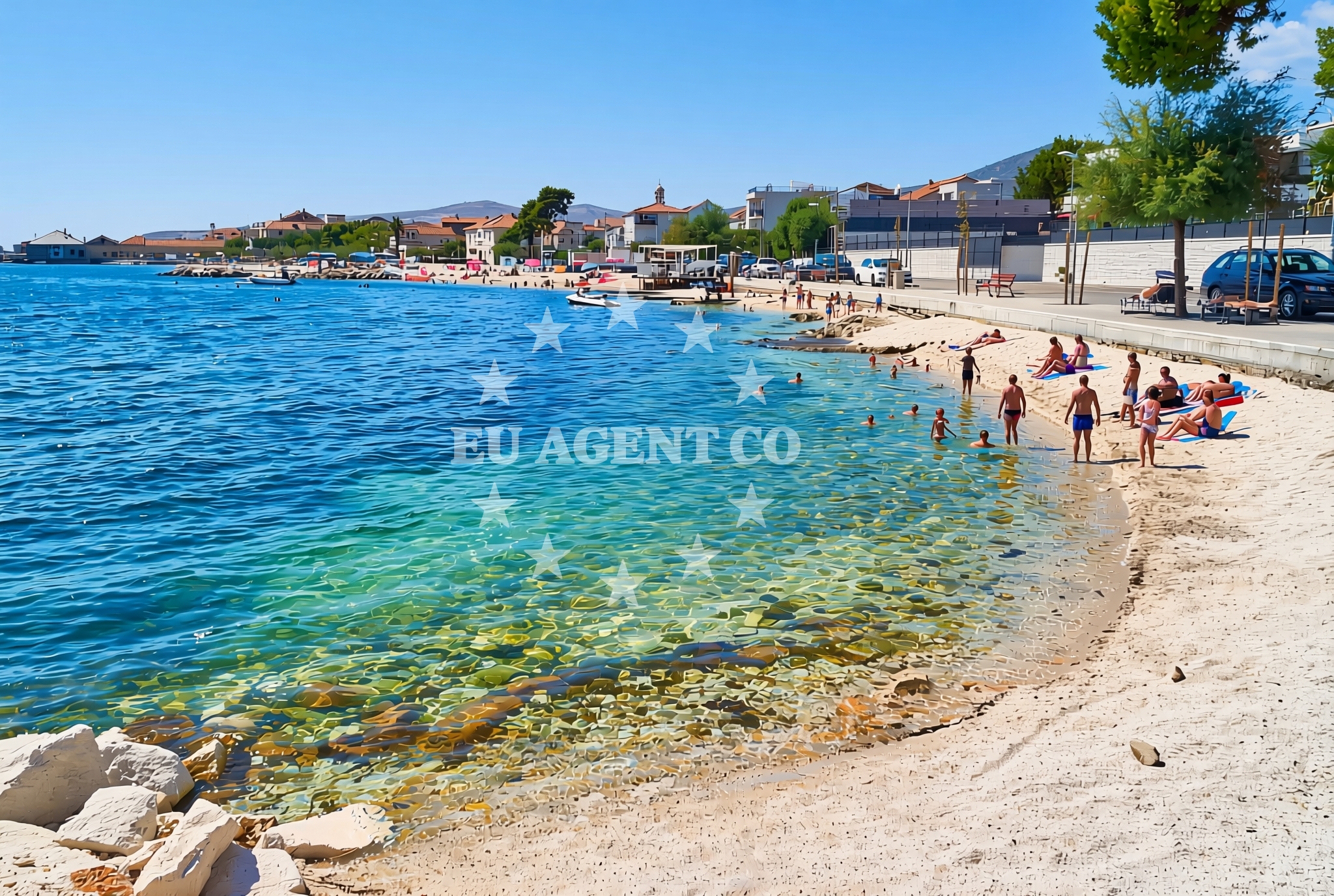 Overview of Prvi nasip, Kaštel Stari Beach in Prvi nasip