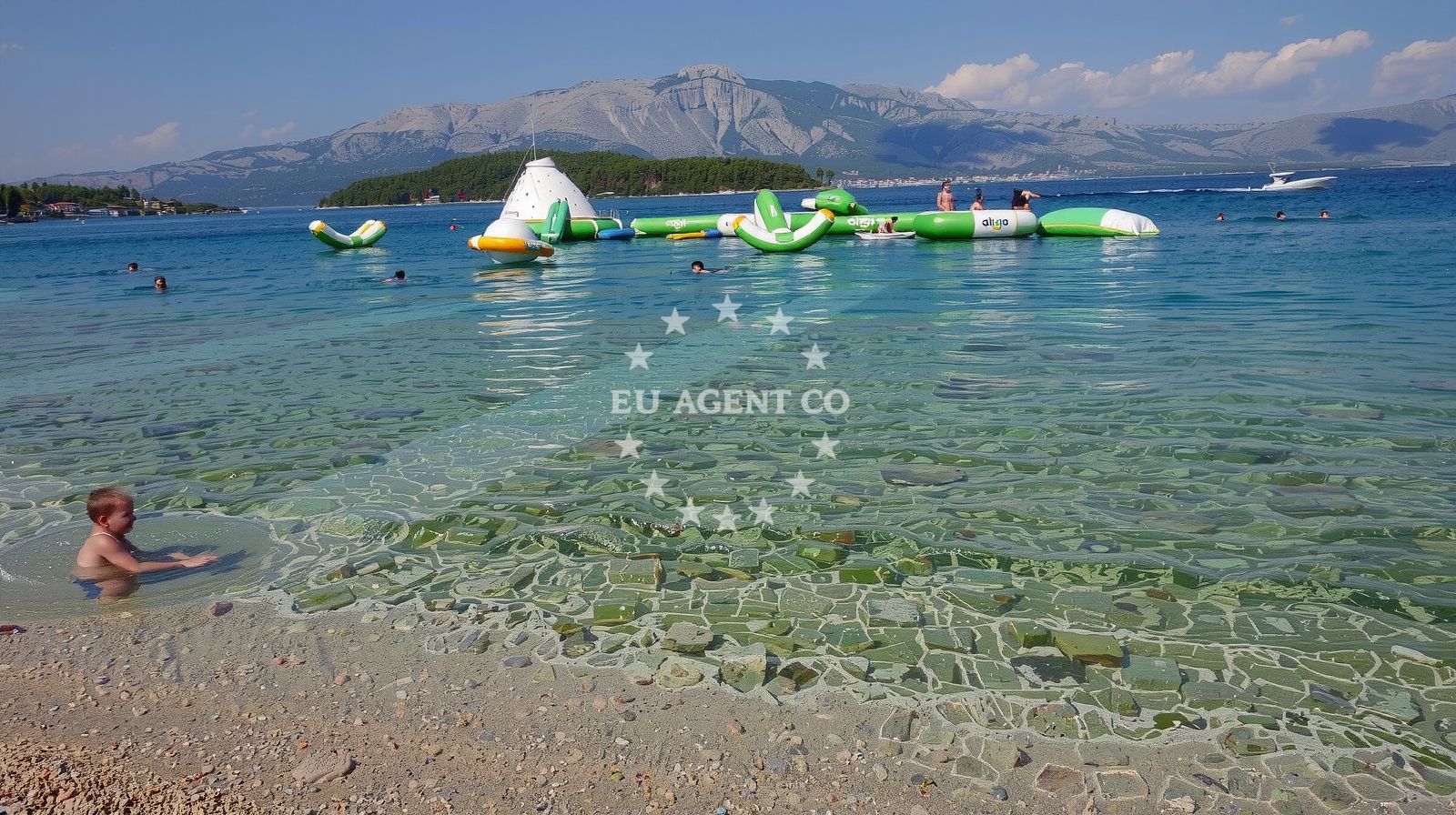 Sea and coastal view of Prvi zal beach in LUMBARDA 525, Lumbarda