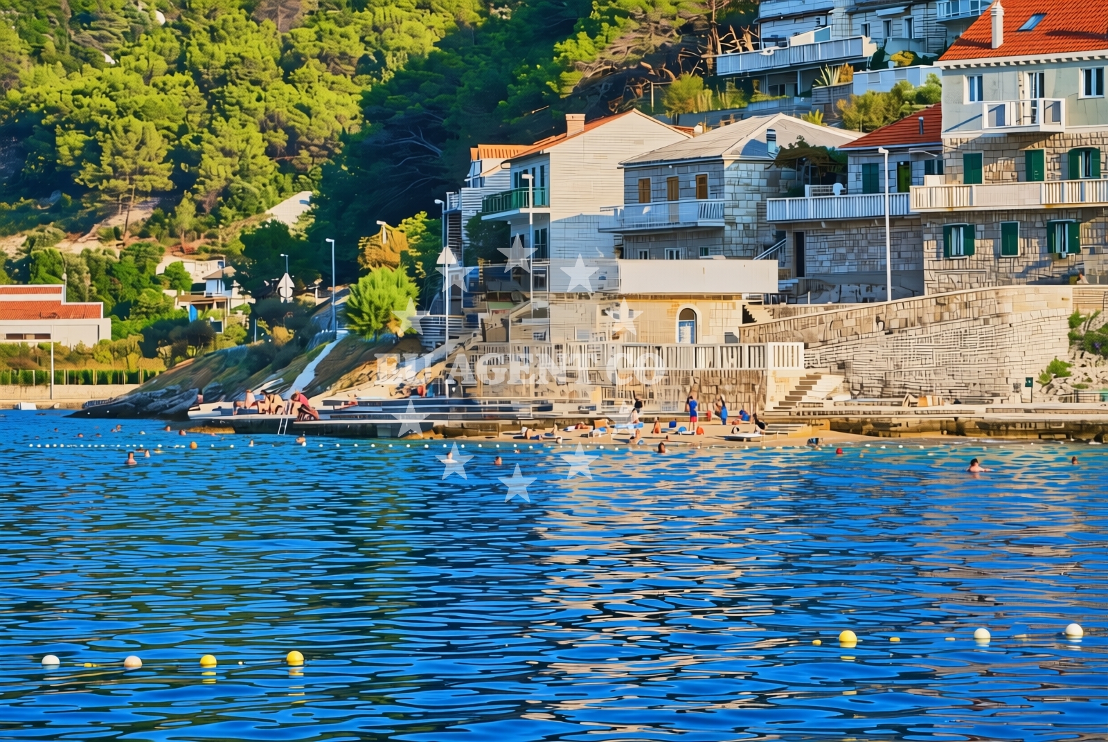 Sea and coastal view of Pučišća (Brač): beaches and coves (2) in Pučišća (Brač)