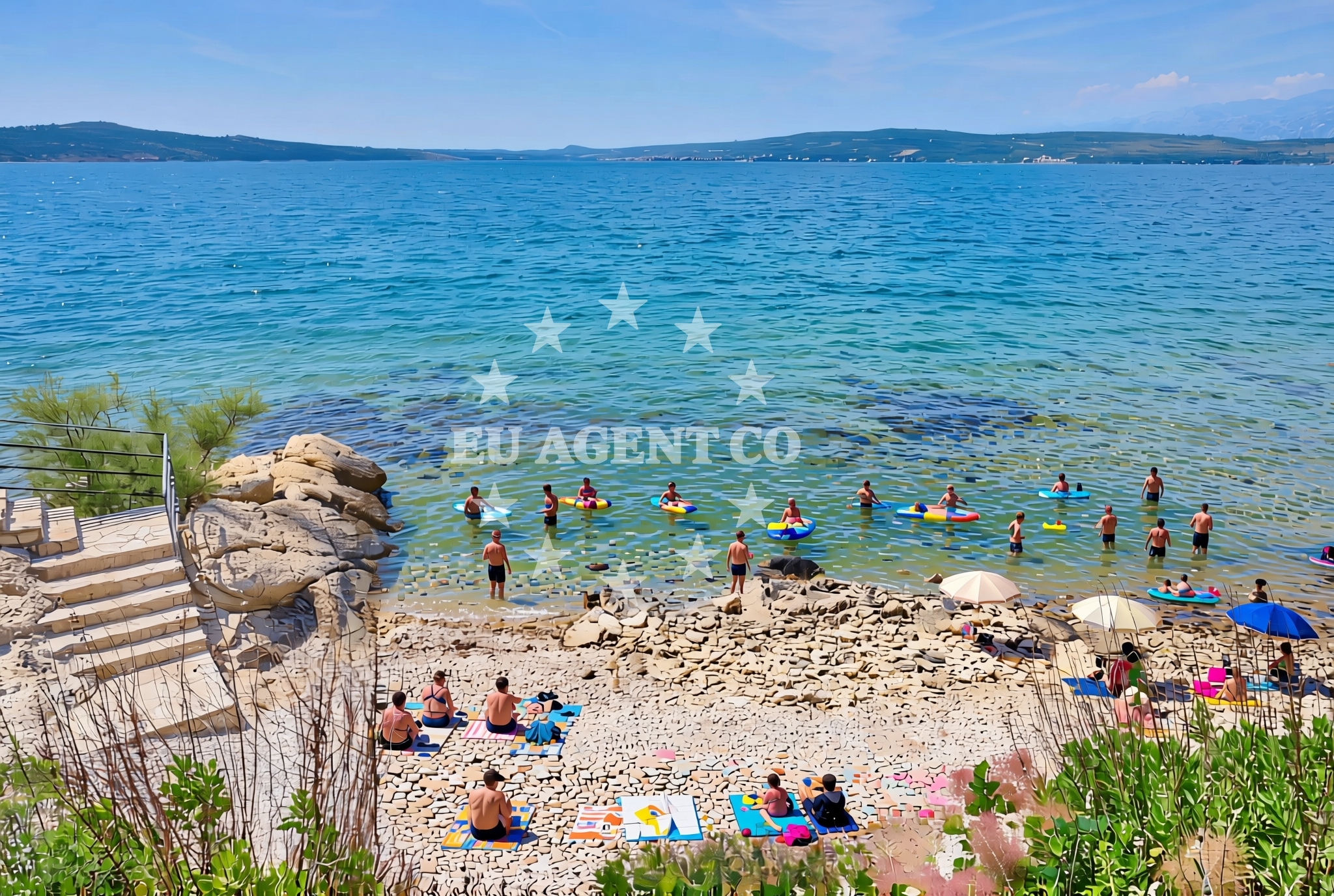 Shoreline and swimming area at Pula, Novigrad (Zadarska županija) Beach in Pula