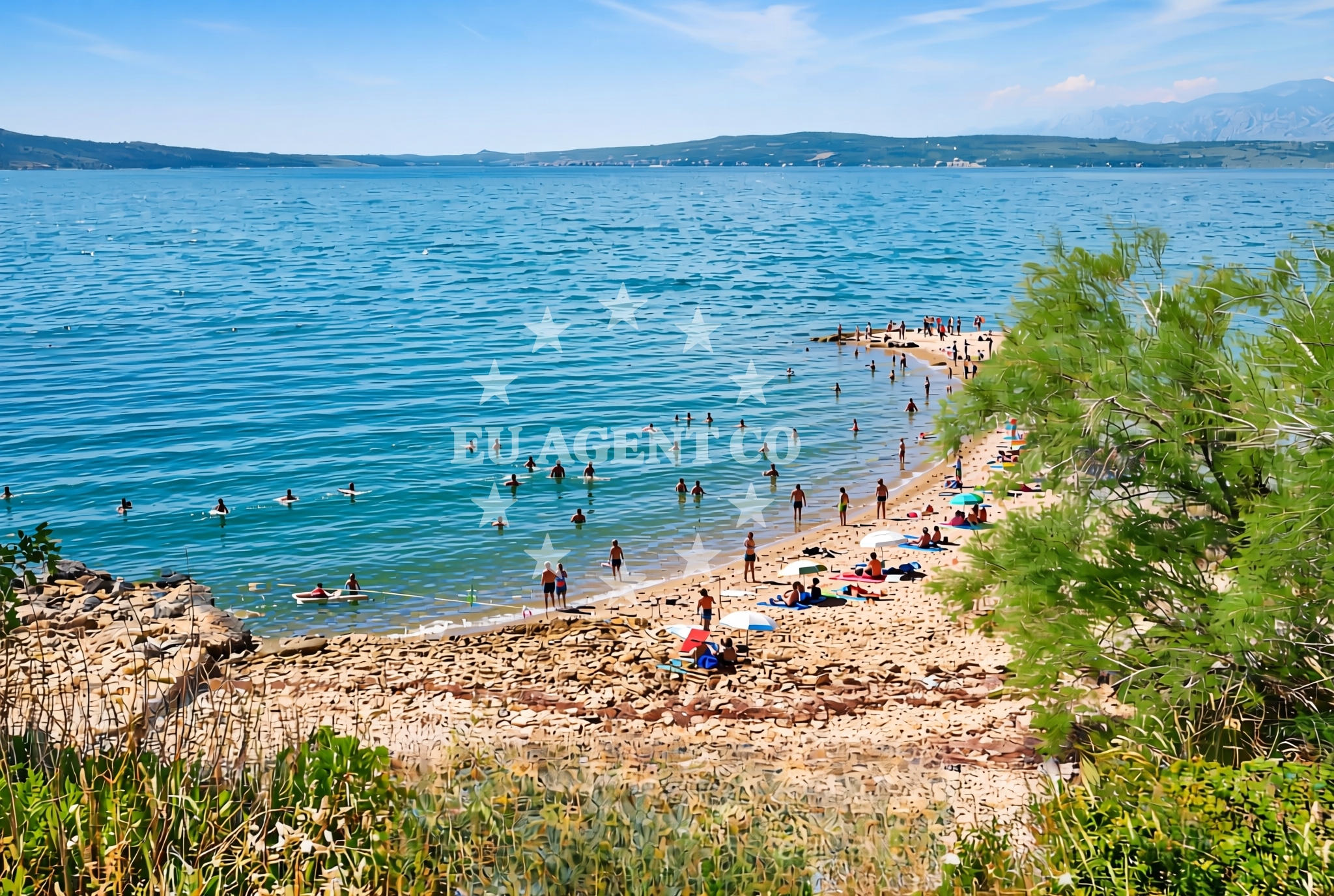 Sea and coastal view of Pula, Novigrad (Zadarska županija) Beach in Pula