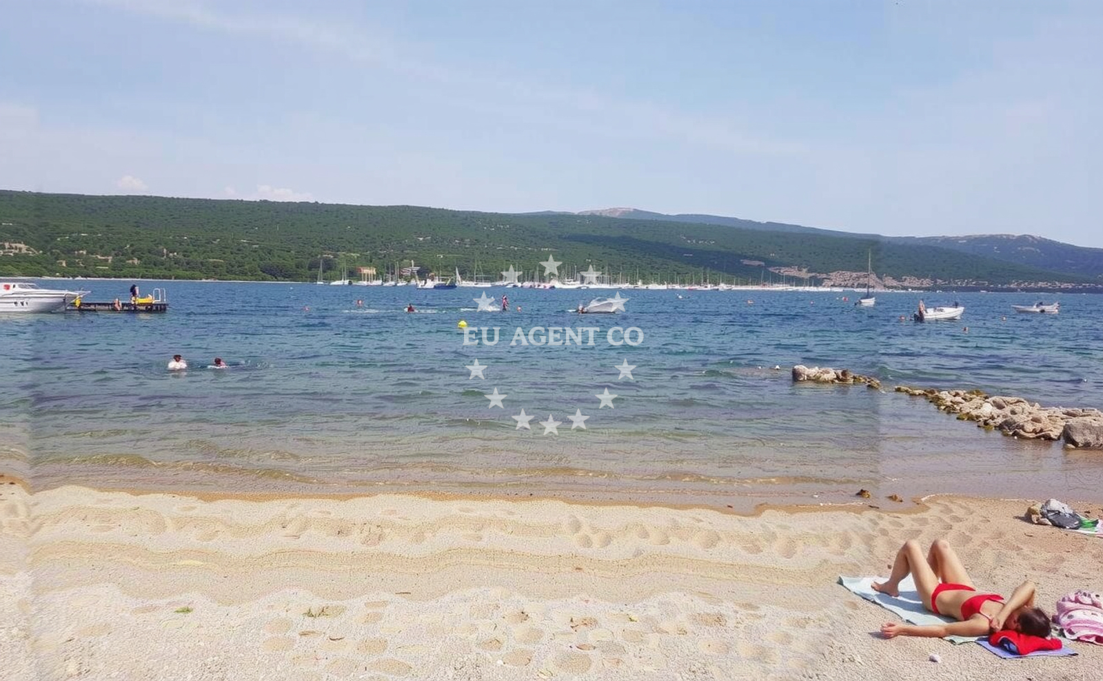 Additional view of Punat beach in , Kornić