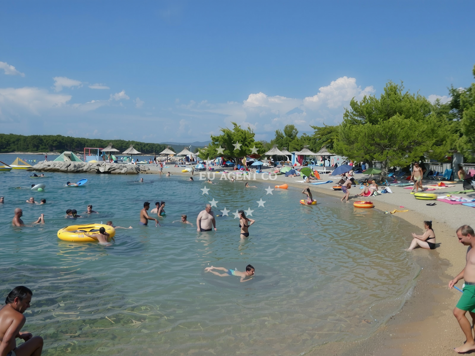 Beach facilities and surroundings at Punat beach II in Buka ulica 15, Punat