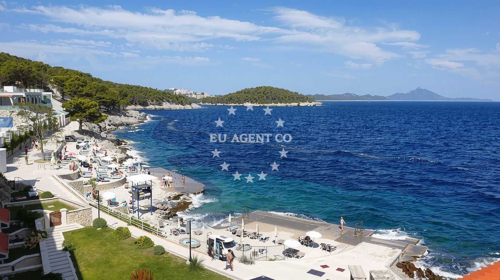 Sea and coastal view of Punta beach in otok Mali Lošinj Apartmaji Punta, Veli Lošinj