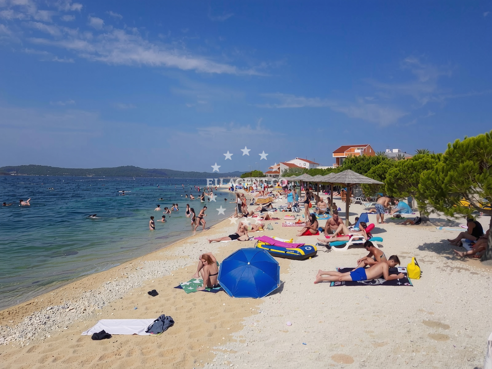 Shoreline and swimming area at Punta Bibinje beach in Ulica kraj Punte 12, Bibinje