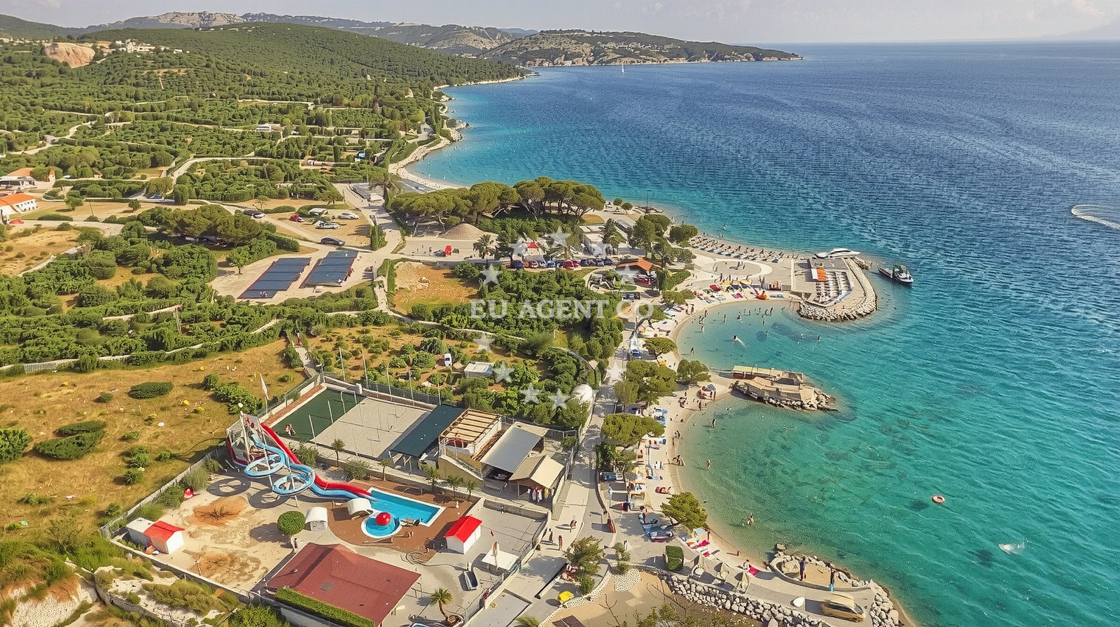 Overview of Punta Debi beach in Buka ulica 15, Punat