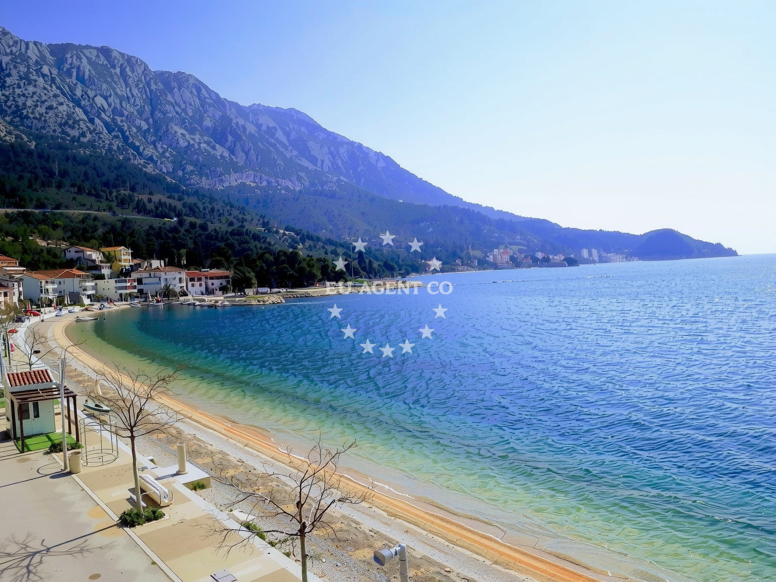 Beach facilities and surroundings at Punta II beach in igrane 206/A, Igrane