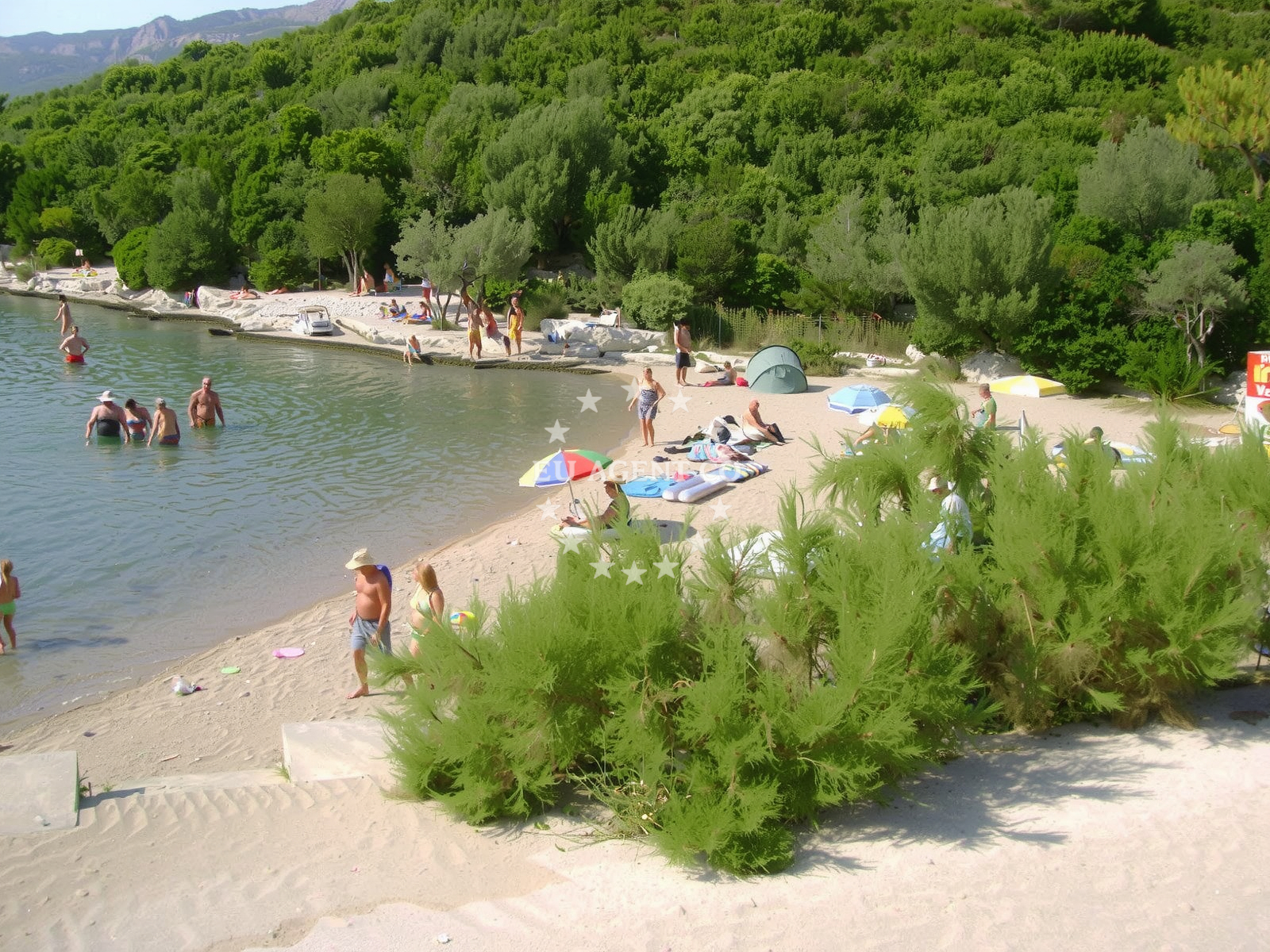 Shoreline and swimming area at Punta Kriza beach in Dubrovačka Cesta 16 A, Korčula