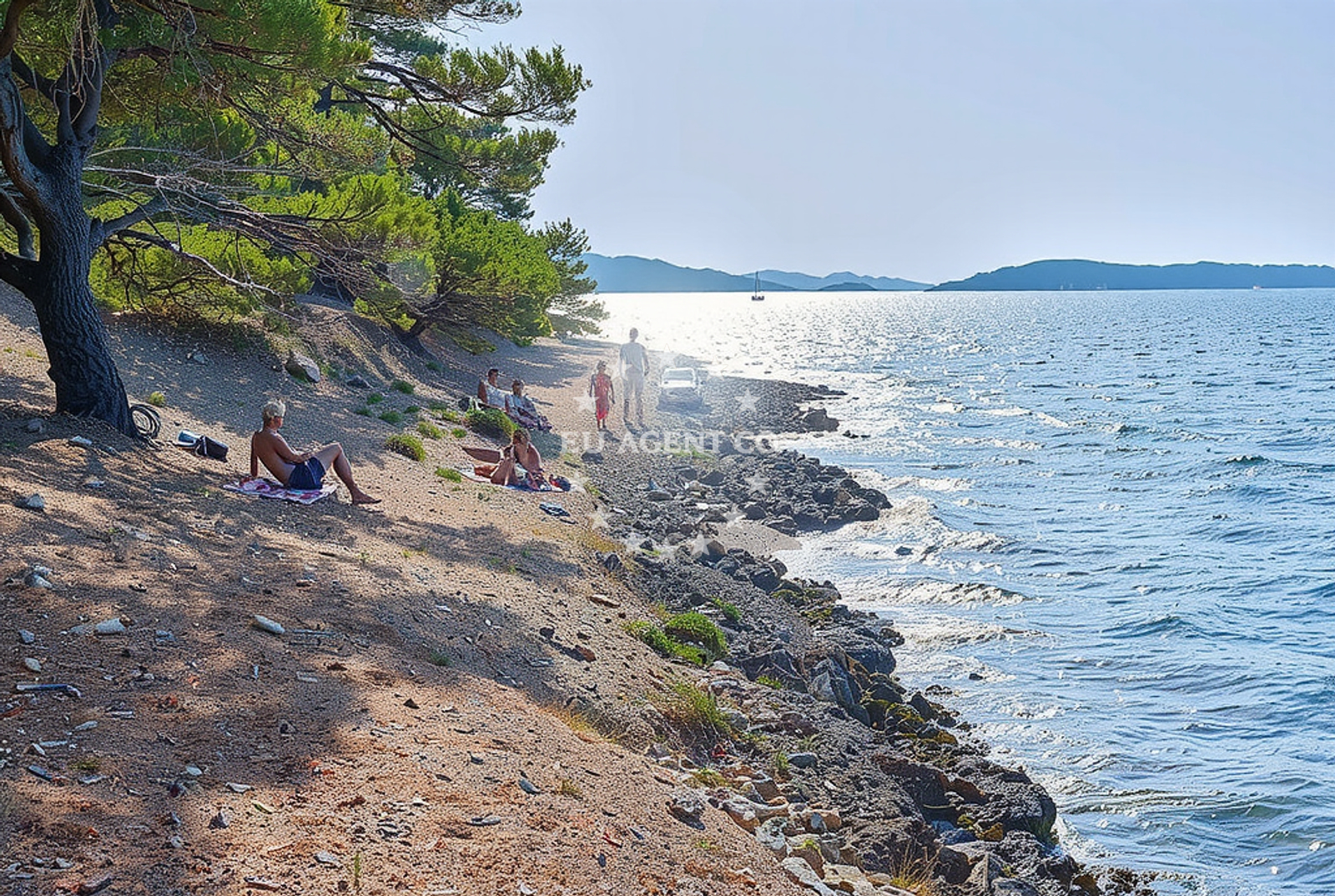 Shoreline and swimming area at Punta Marina, Zlarin (Zlarin) Beach in Punta Marina