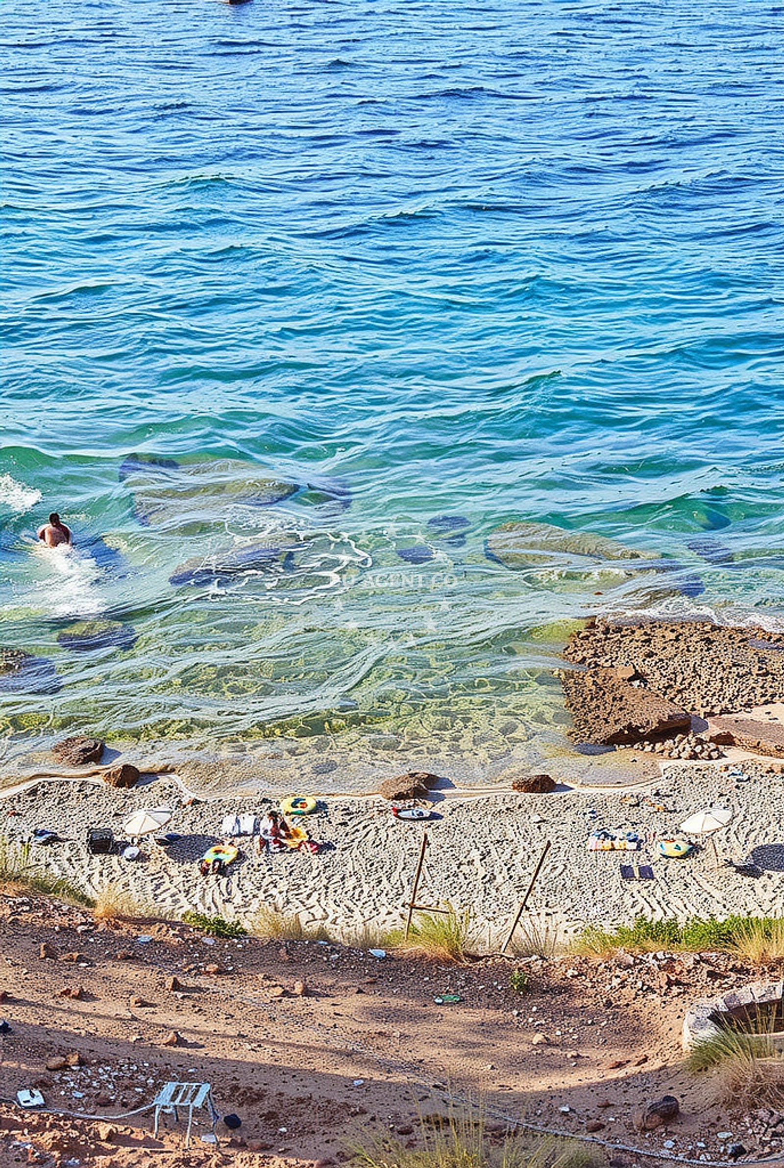 Sea and coastal view of Punta Marina, Zlarin (Zlarin) Beach in Punta Marina