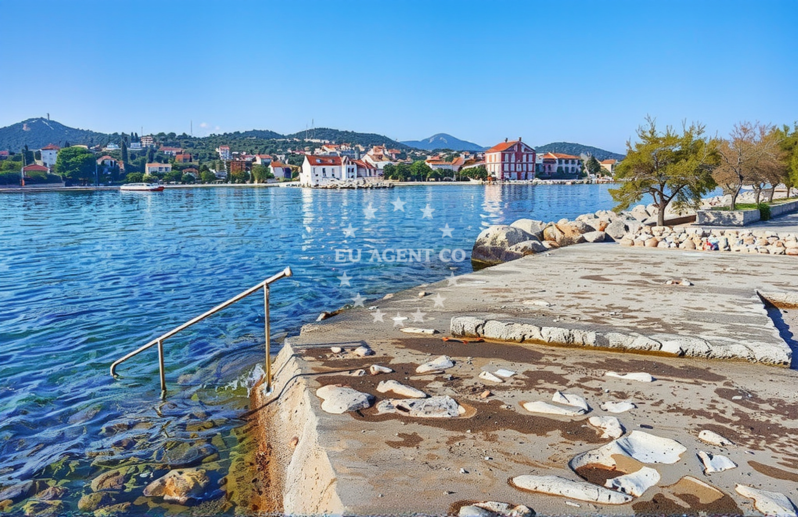 Sea and coastal view of Punta, Poljana (Preko) (Ugljan) Beach in Punta