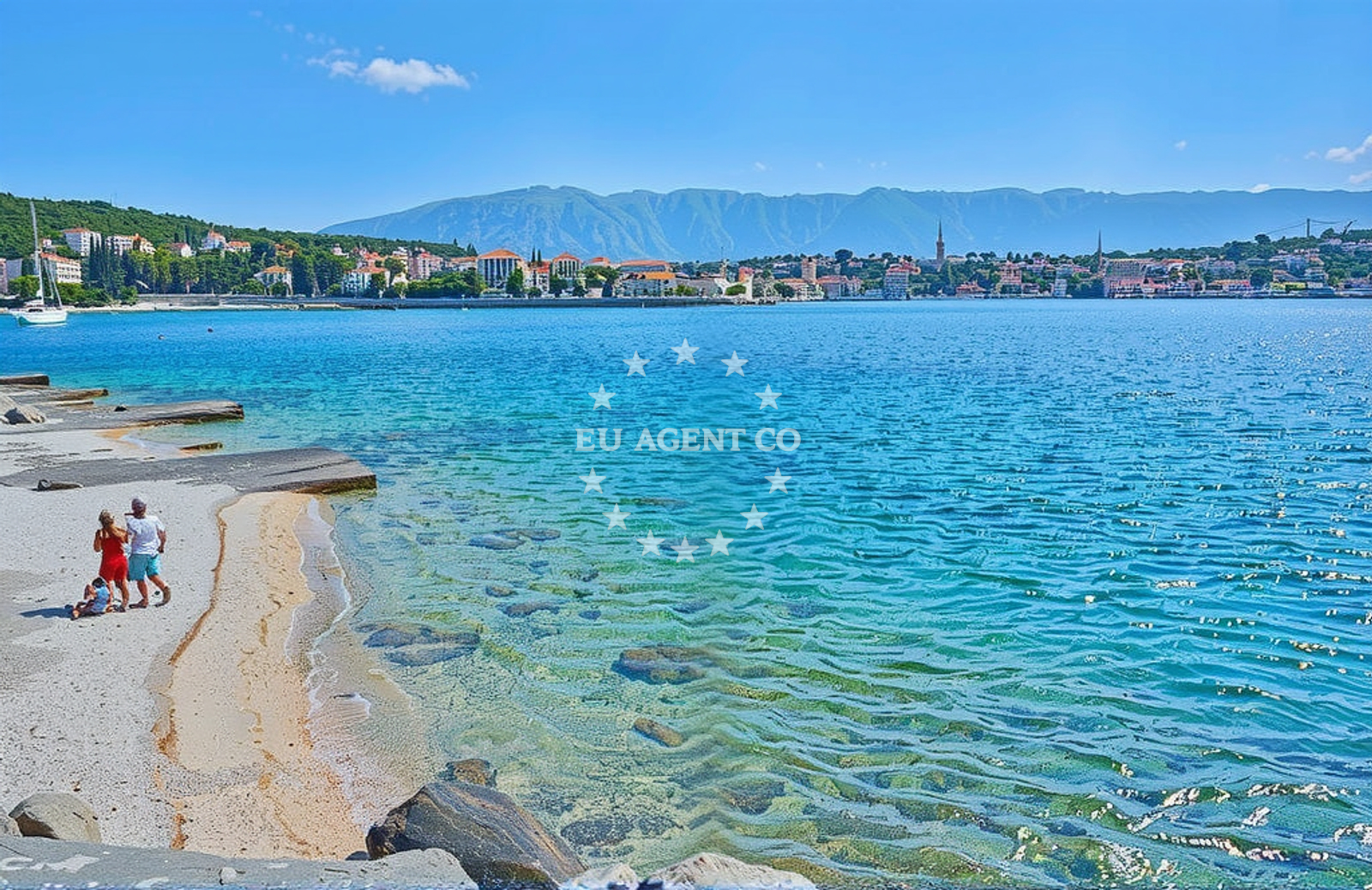 Beach facilities and surroundings at Punta, Selca (Brač) Beach in Punta