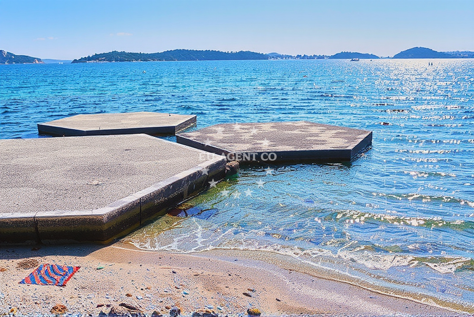 Beach facilities and surroundings at Punta, Vodice Beach in Punta