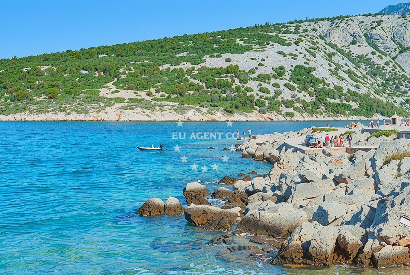 Shoreline and swimming area at Puntić, Stinica Beach in Puntić