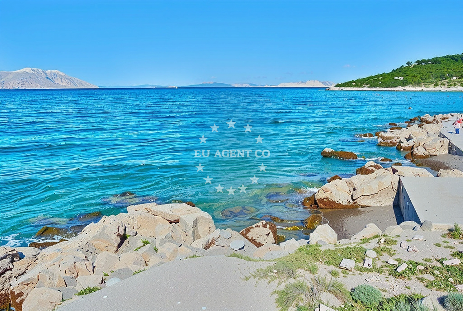 Sea and coastal view of Puntić, Stinica Beach in Puntić