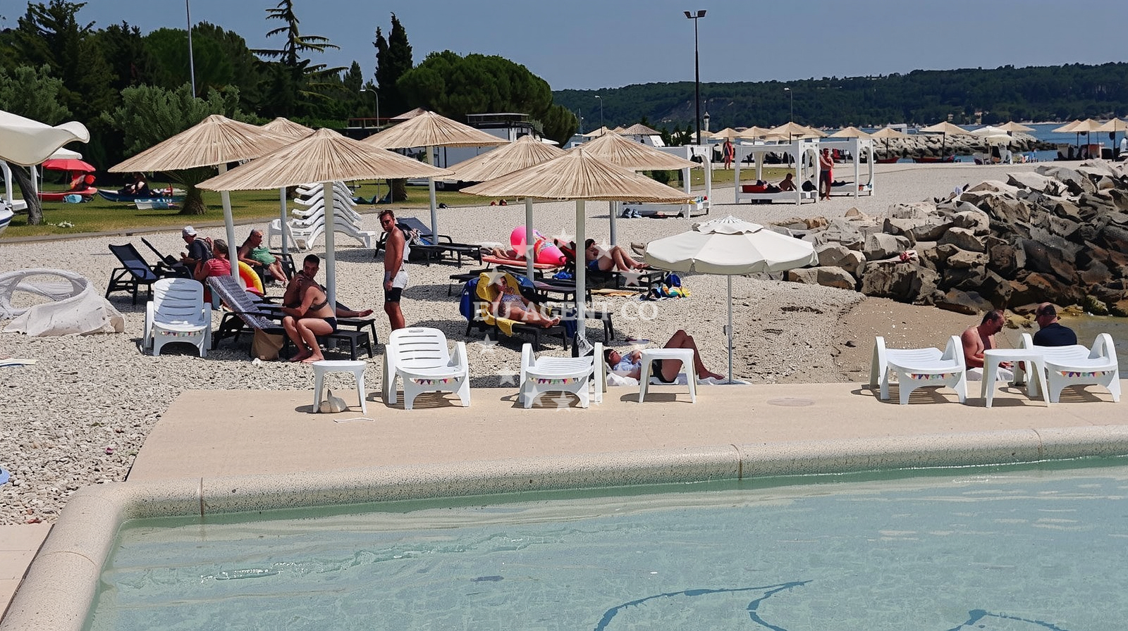 Shoreline and swimming area at Punto Mare beach