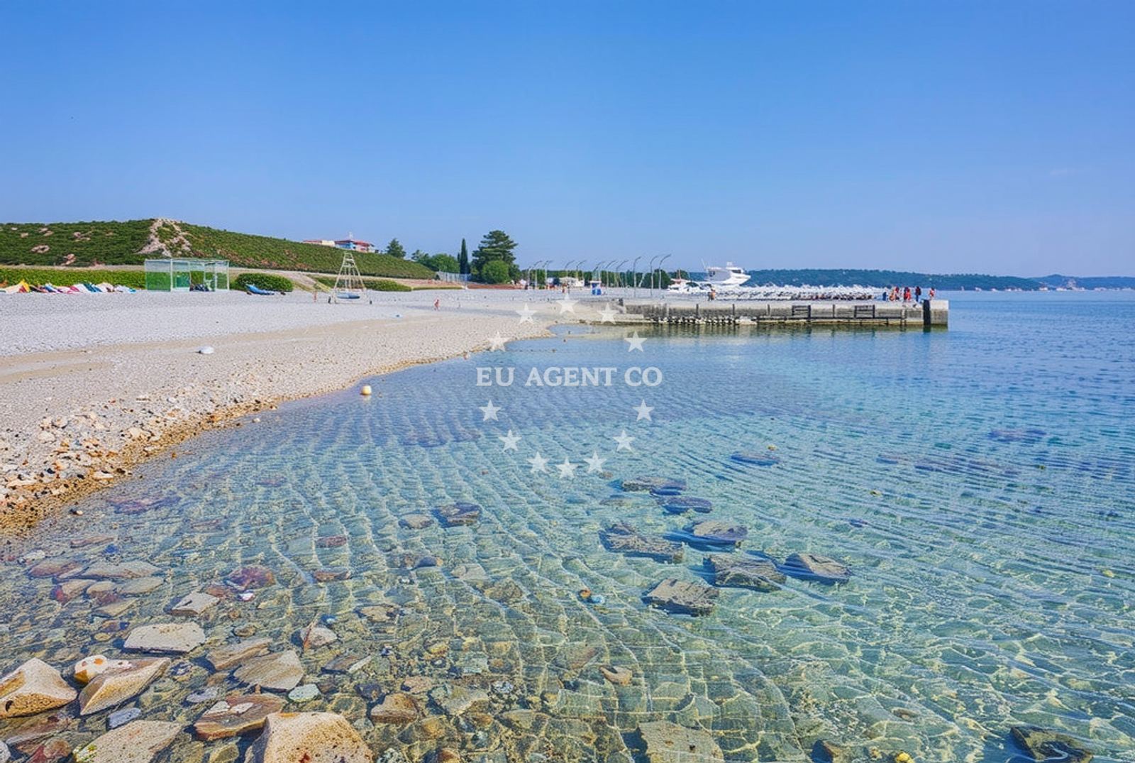 Overview of Punto Mare, Novigrad (Istarska županija) Beach in Punto Mare