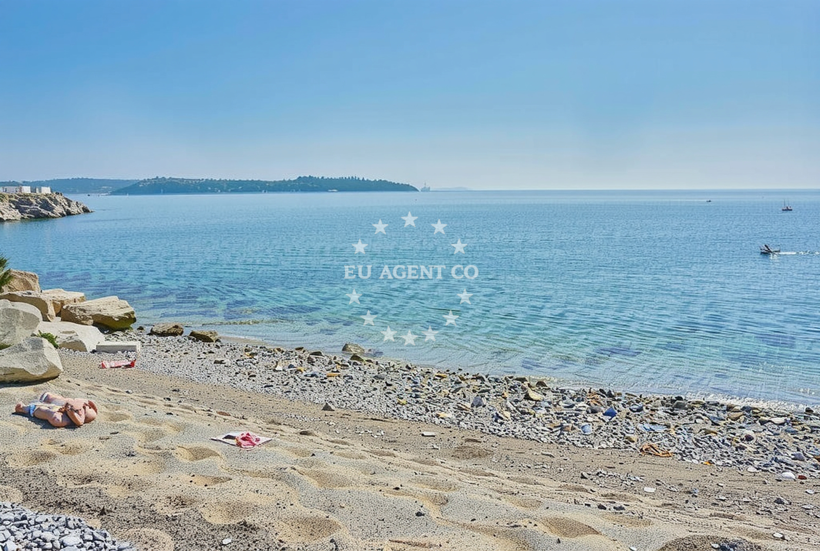 Sea and coastal view of Punto Mare, Novigrad (Istarska županija) Beach in Punto Mare