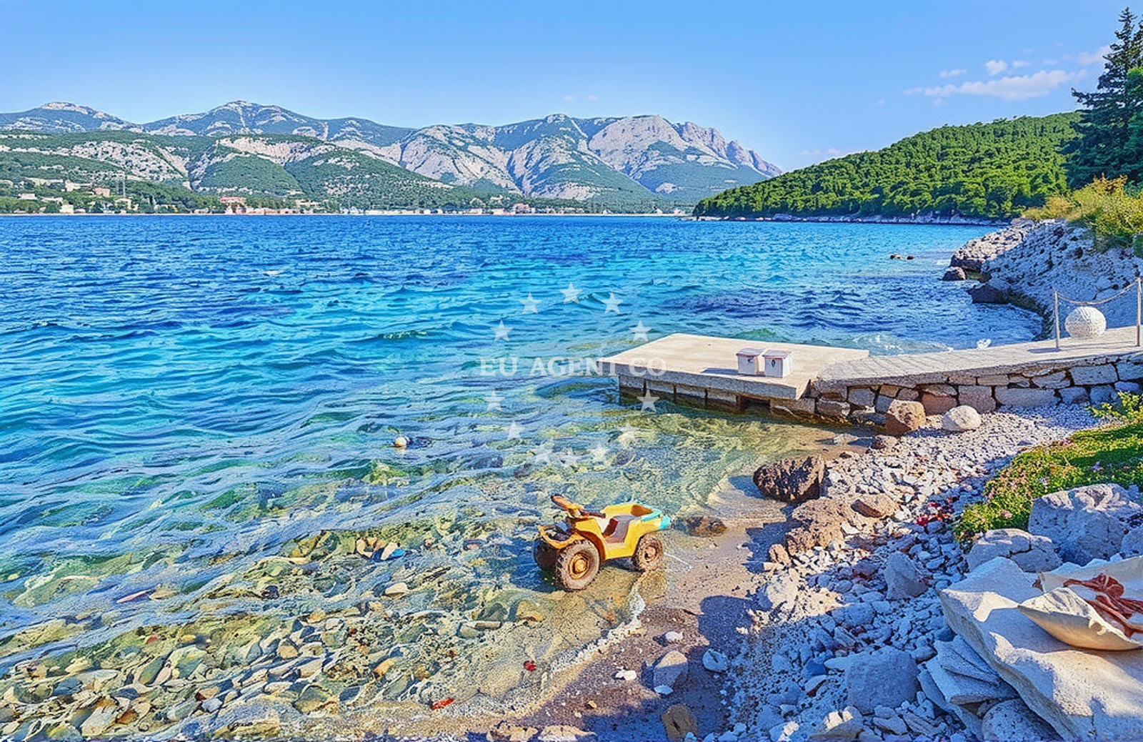 Sea and coastal view of Pupnat istok, Pupnat (Korčula) Beach in Pupnat istok