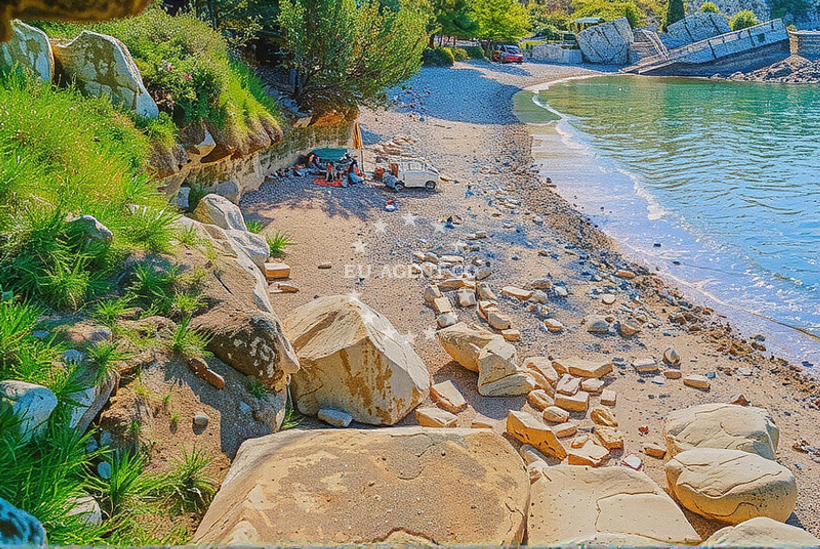 Shoreline and swimming area at Purčele, Punat (Krk) Beach in Purčele
