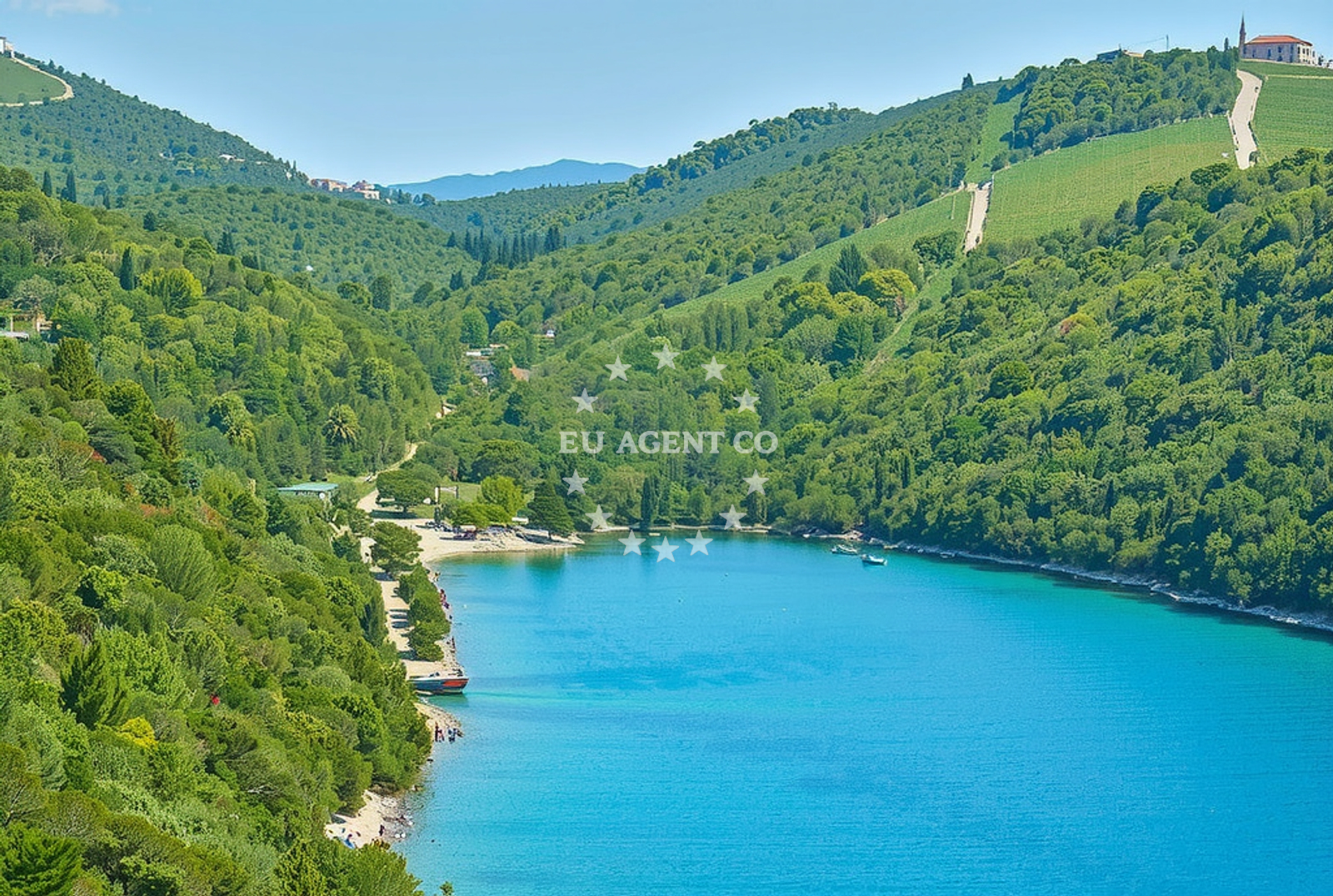 Shoreline and swimming area at Raba: beaches and coves (1) in Raba