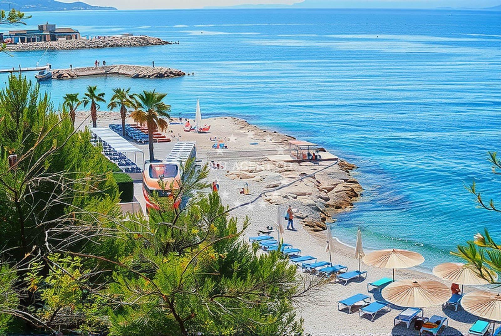 Shoreline and swimming area at Radisson Blu, Split Beach in Radisson Blu